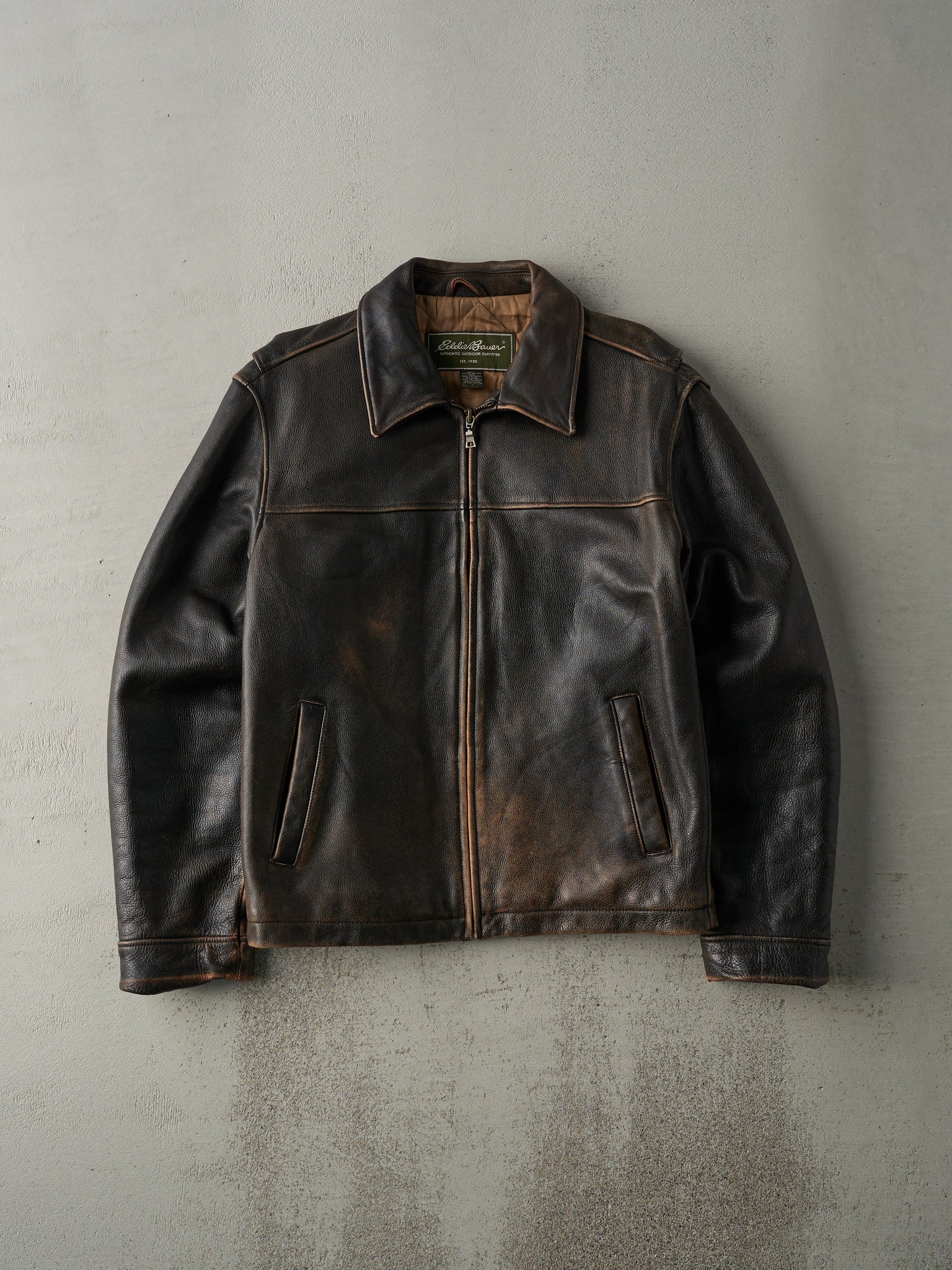 Vintage 90s Brown Eddie Bauer Leather Jacket (M)