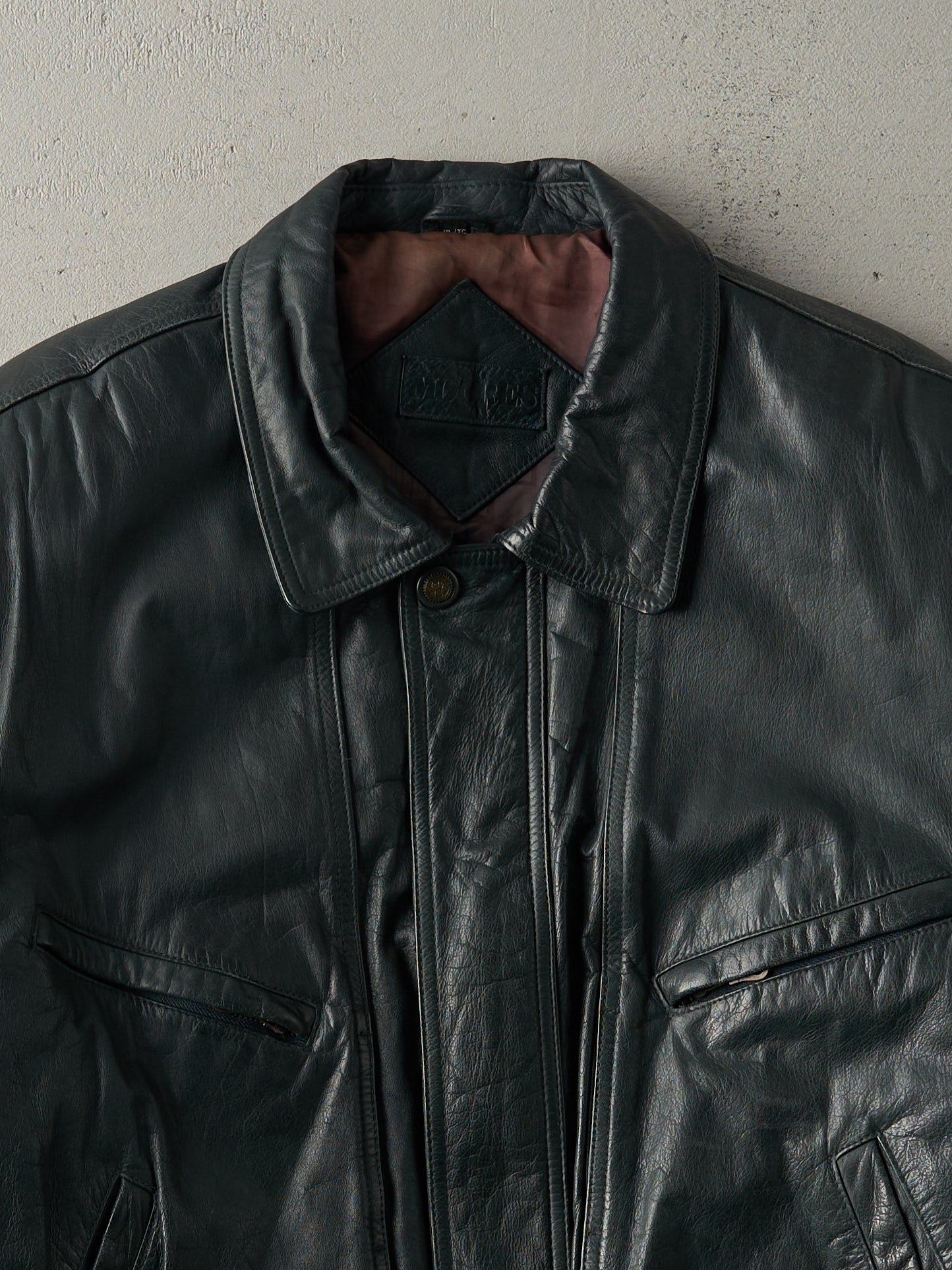 Vintage 90s Green Moores Leather Jacket (L)