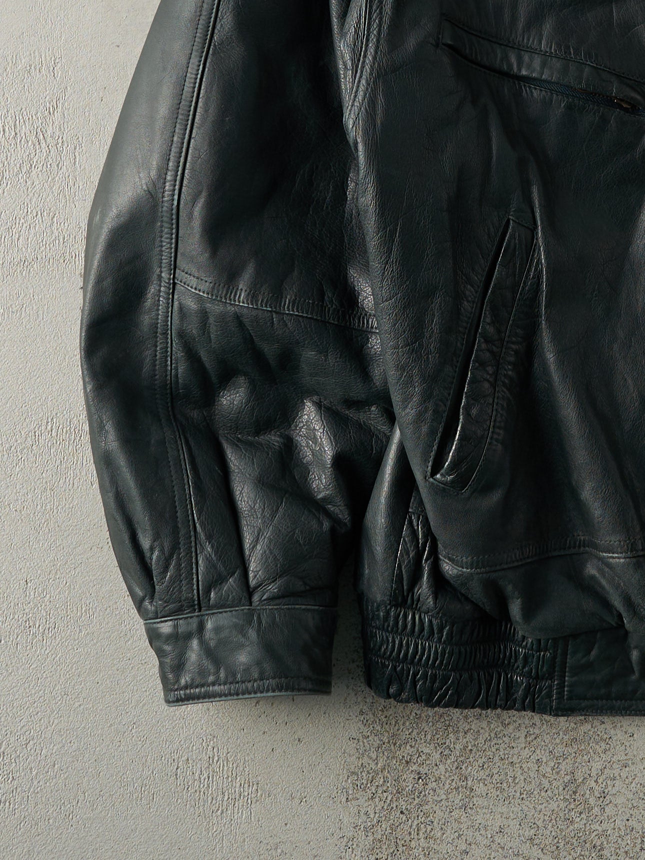 Vintage 90s Green Moores Leather Jacket (L)