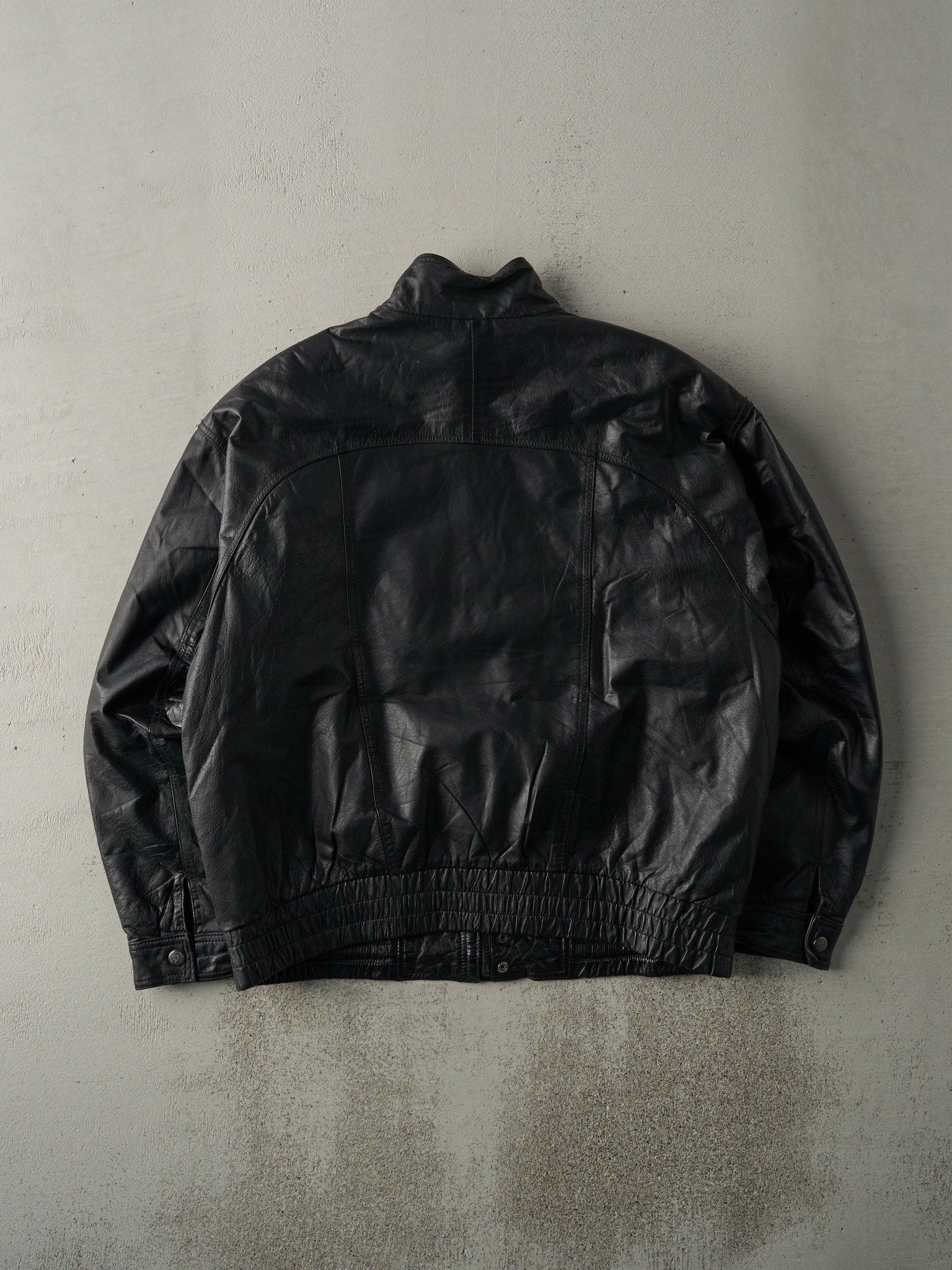 Vintage 80s Black Todays News Leather Jacket (L)