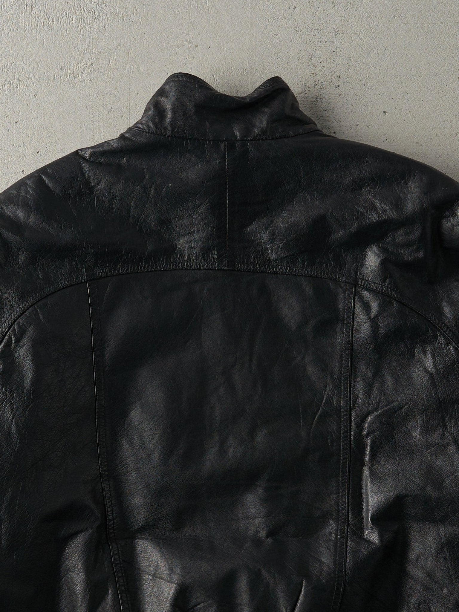 Vintage 80s Black Todays News Leather Jacket (L) – Rebalance Vintage