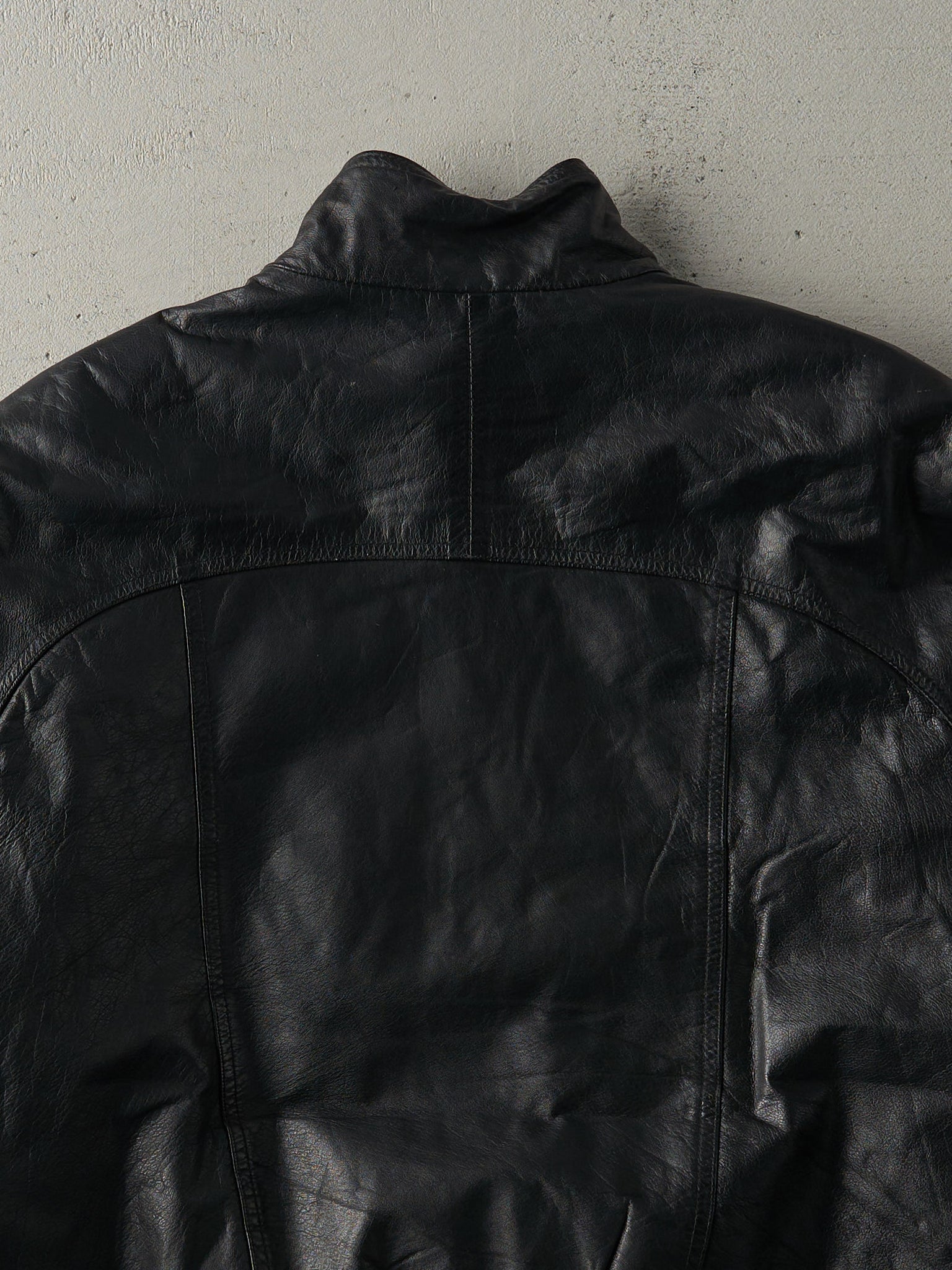 Vintage 80s Black Todays News Leather Jacket (L)
