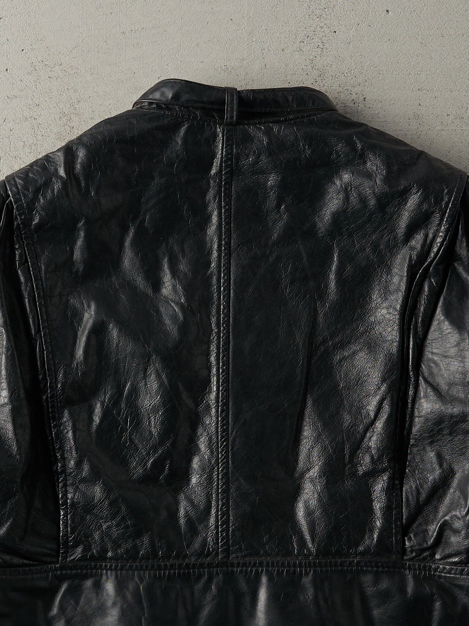 Vintage 90s Black Sears Biker Jacket (M)