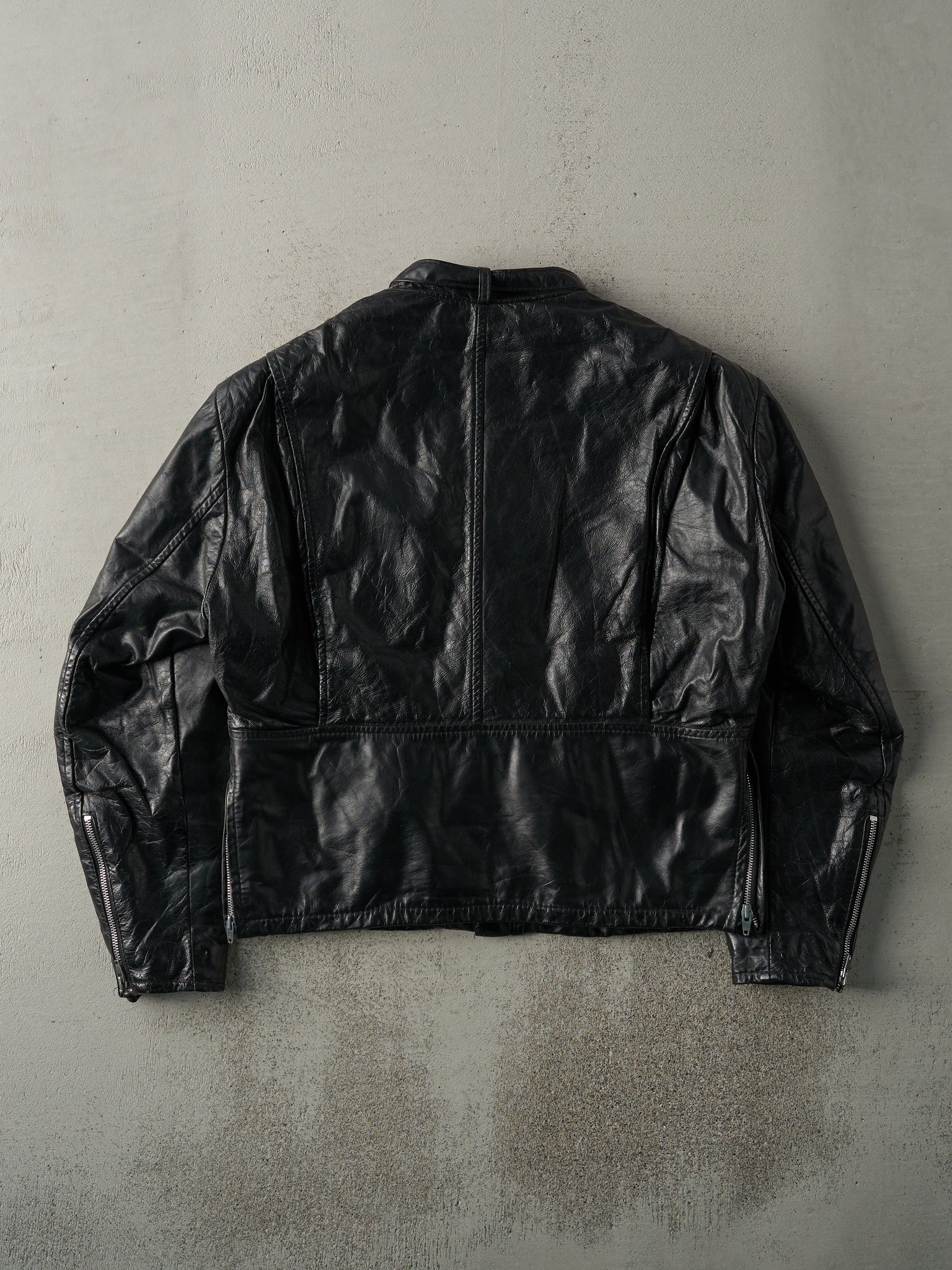 Vintage 90s Black Sears Biker Jacket (M)