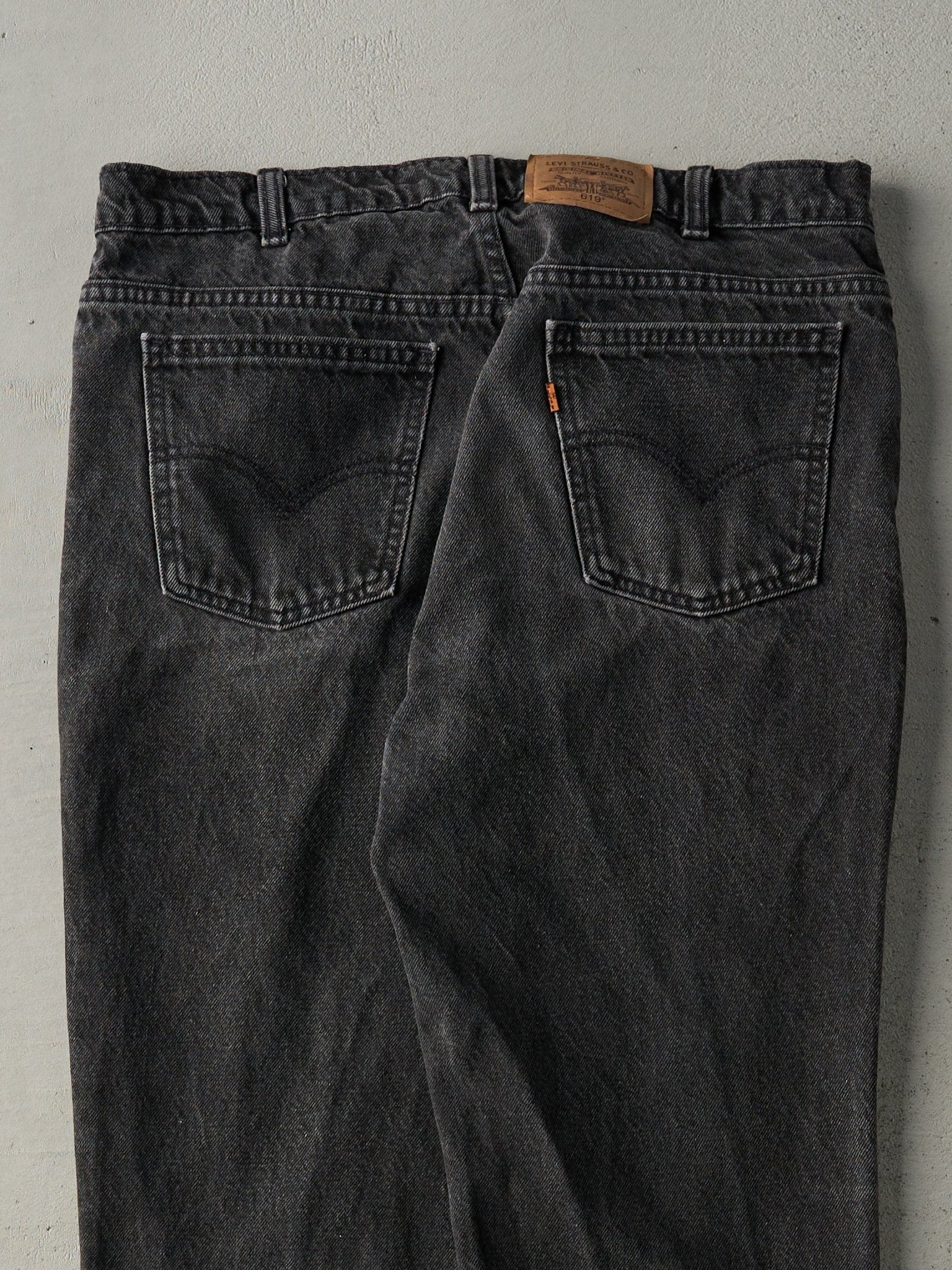 Vintage 90s Faded Black Levi's 619 Orange Tab Denim Pants (34x30.5)