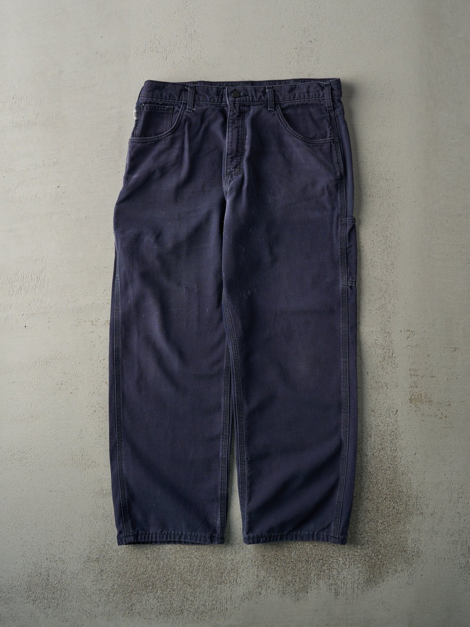 Vintage Y2K Navy Blue Loose Fit Carhartt Fire Resistant Work Pants (35x29)
