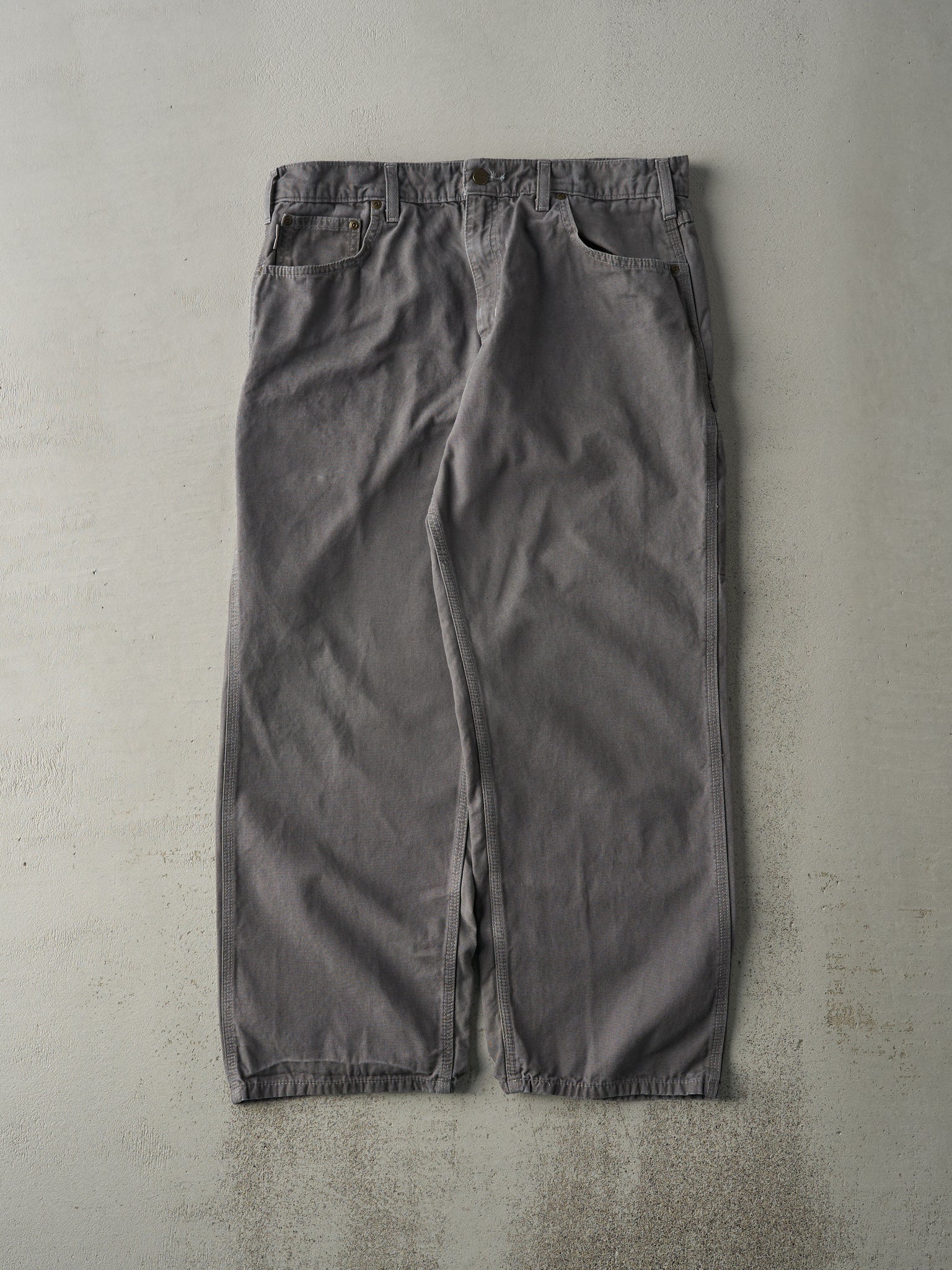 Vintage Y2K Grey Loose Fit Carhartt Light Weight Carpenter Pants (35x29)