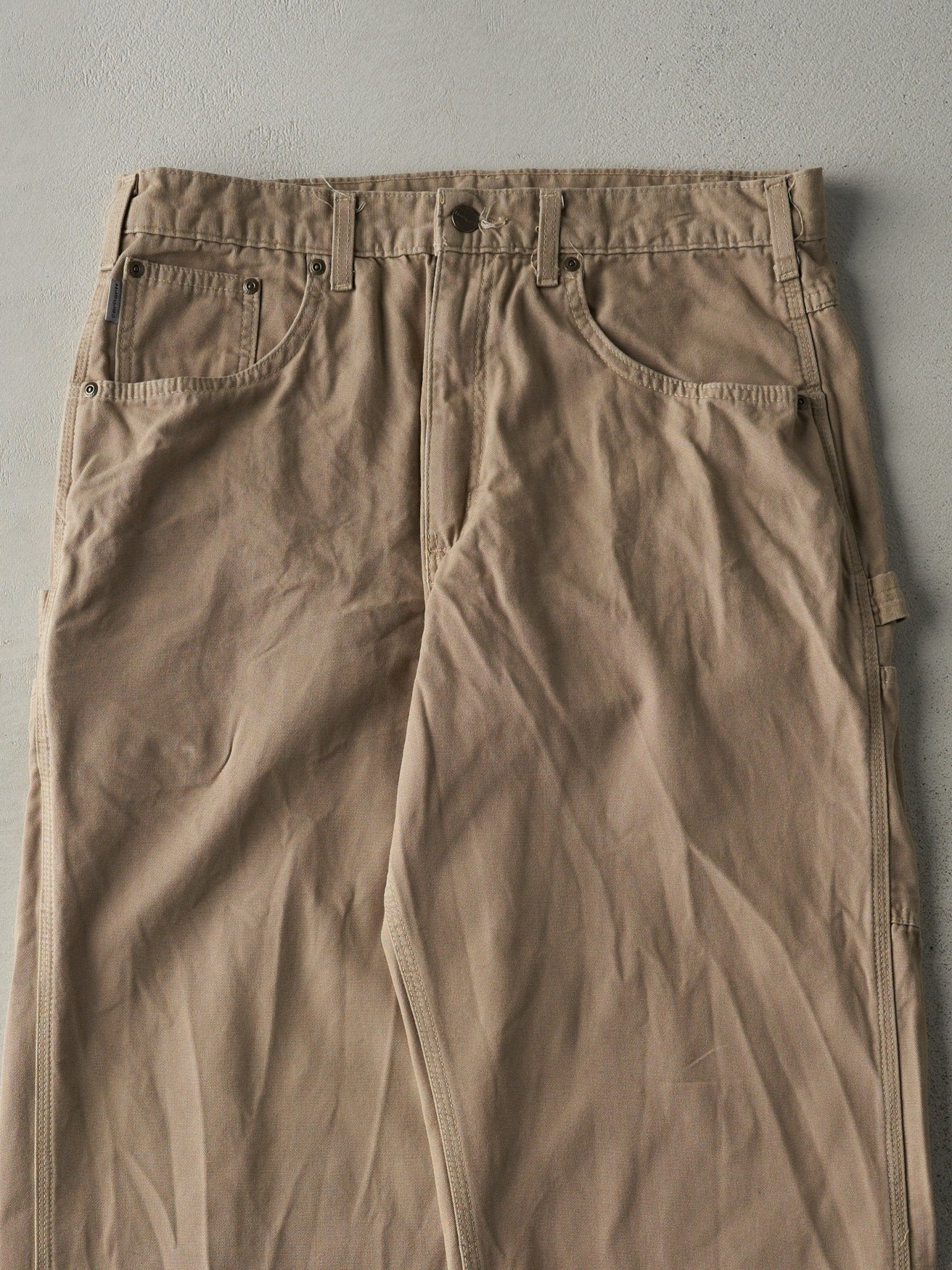 Vintage Y2K Beige Carhartt Light Weight Carpenter Pants (35x33)