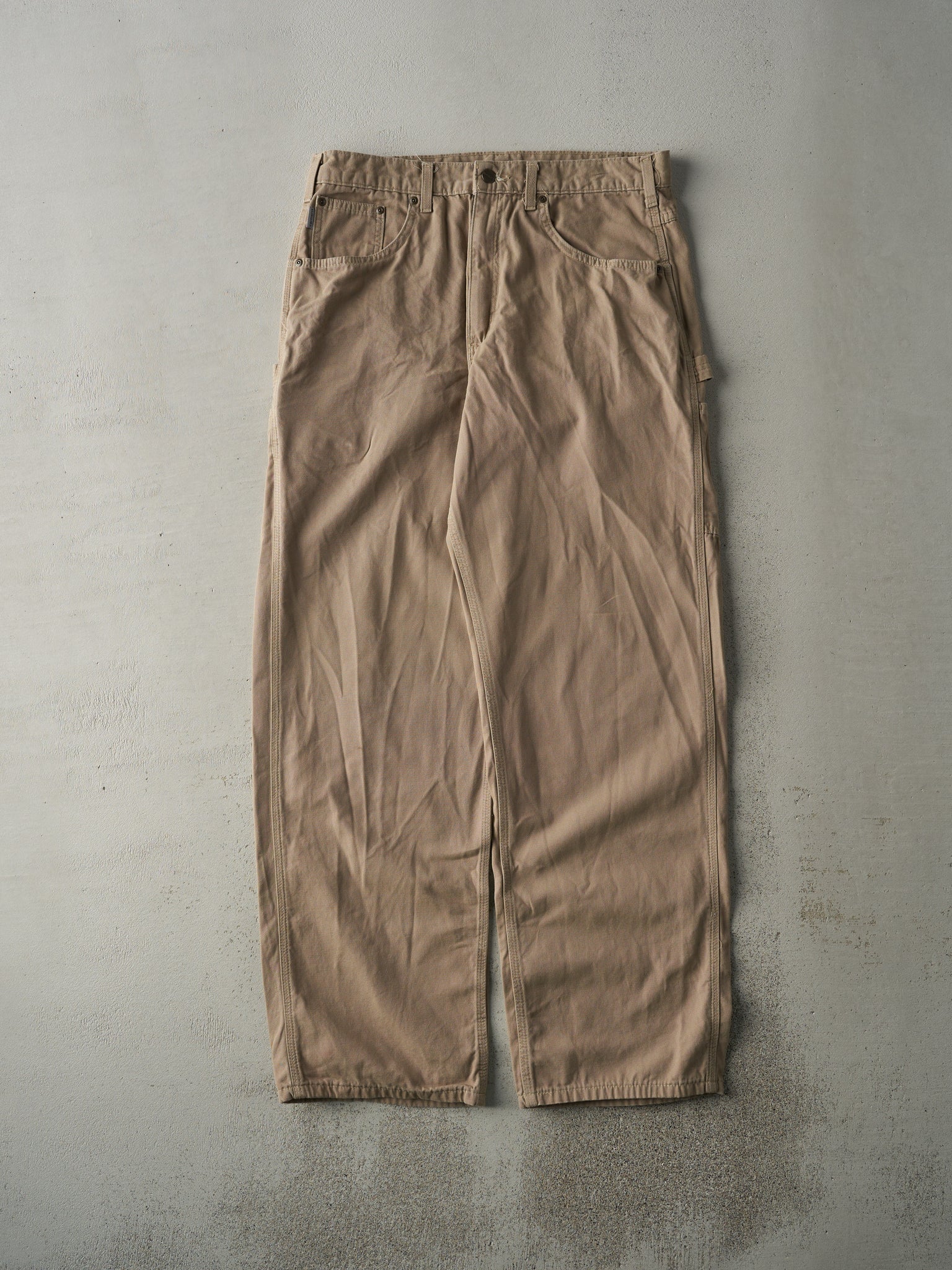 Vintage Y2K Beige Carhartt Light Weight Carpenter Pants (35x33)