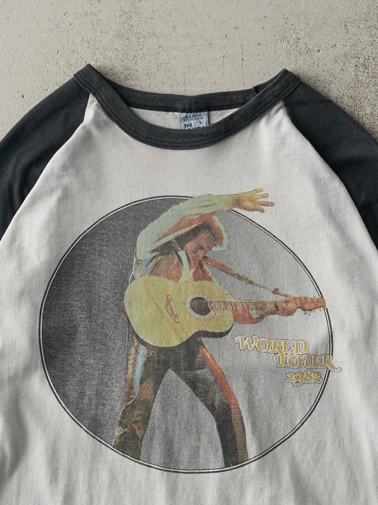 Vintage 82' Black and White Neil Diamond World Tour 3/4 Sleeve Tee (S)