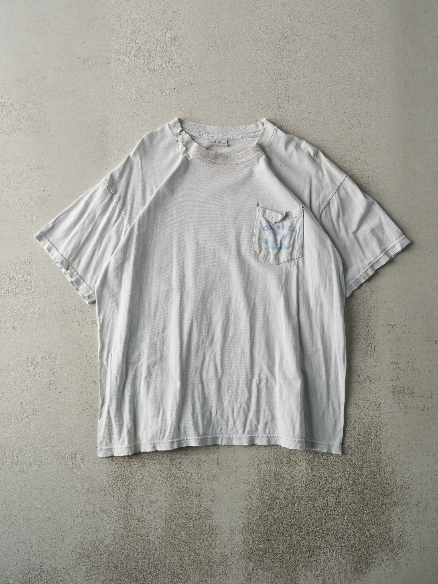 Vintage 80s Faded White Camel Big Vegas Groove Blender Pocket Tee (M/L)