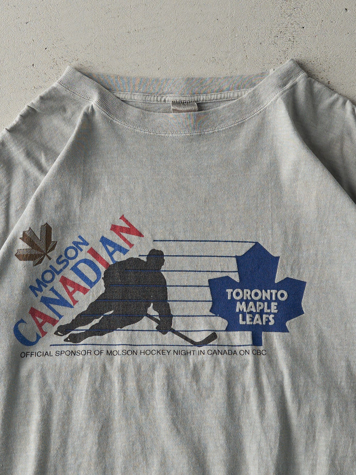 Vintage 90s Grey Molson Canadian Toronto Maple Leafs Tee (L)