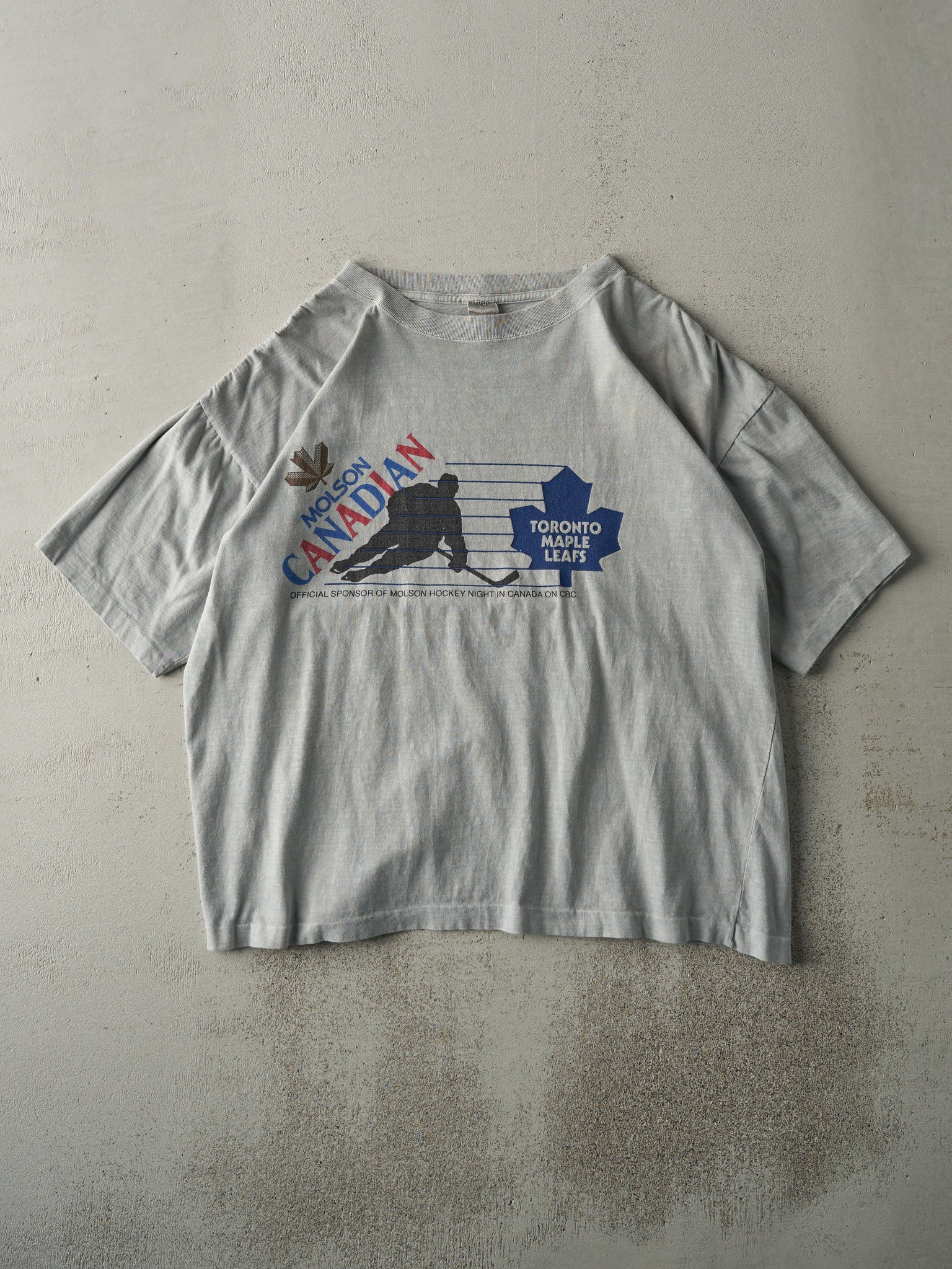 Vintage 90s Grey Molson Canadian Toronto Maple Leafs Tee (L)