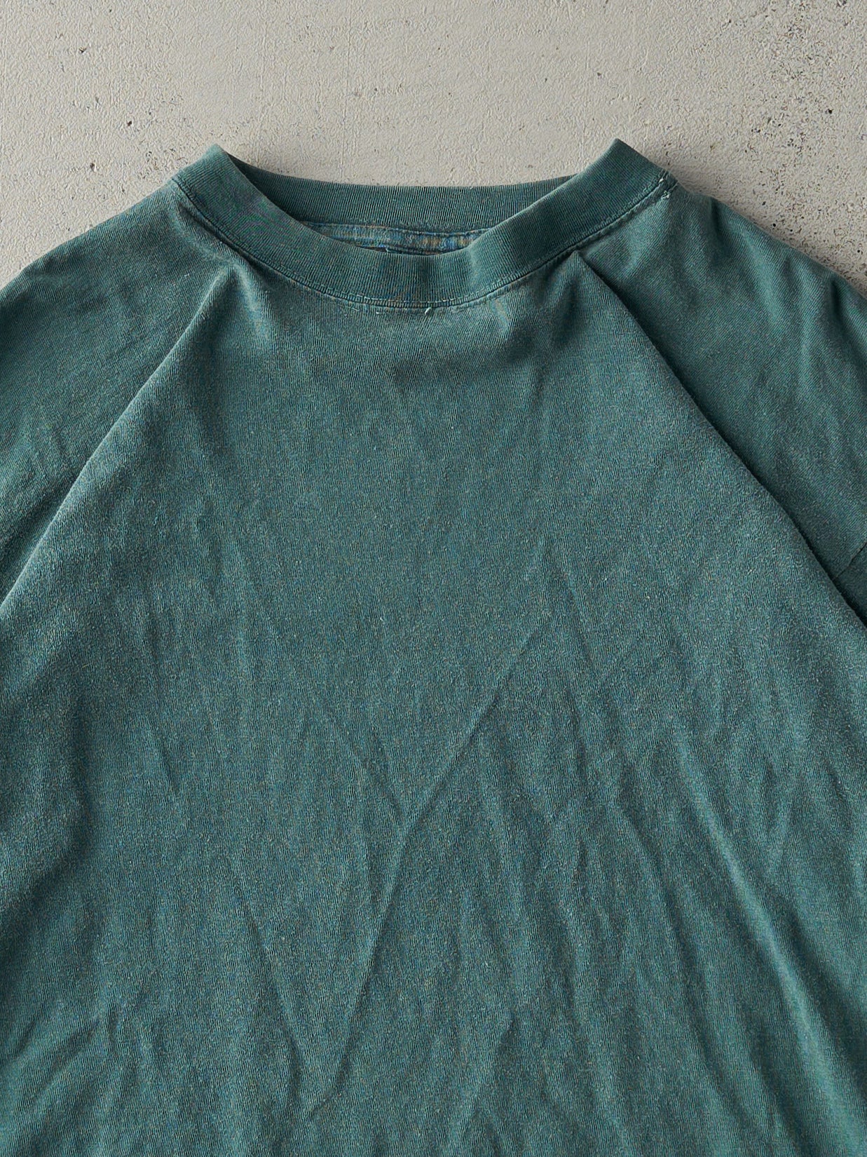 Vintage 90s Washed Green Blank Tee (M)