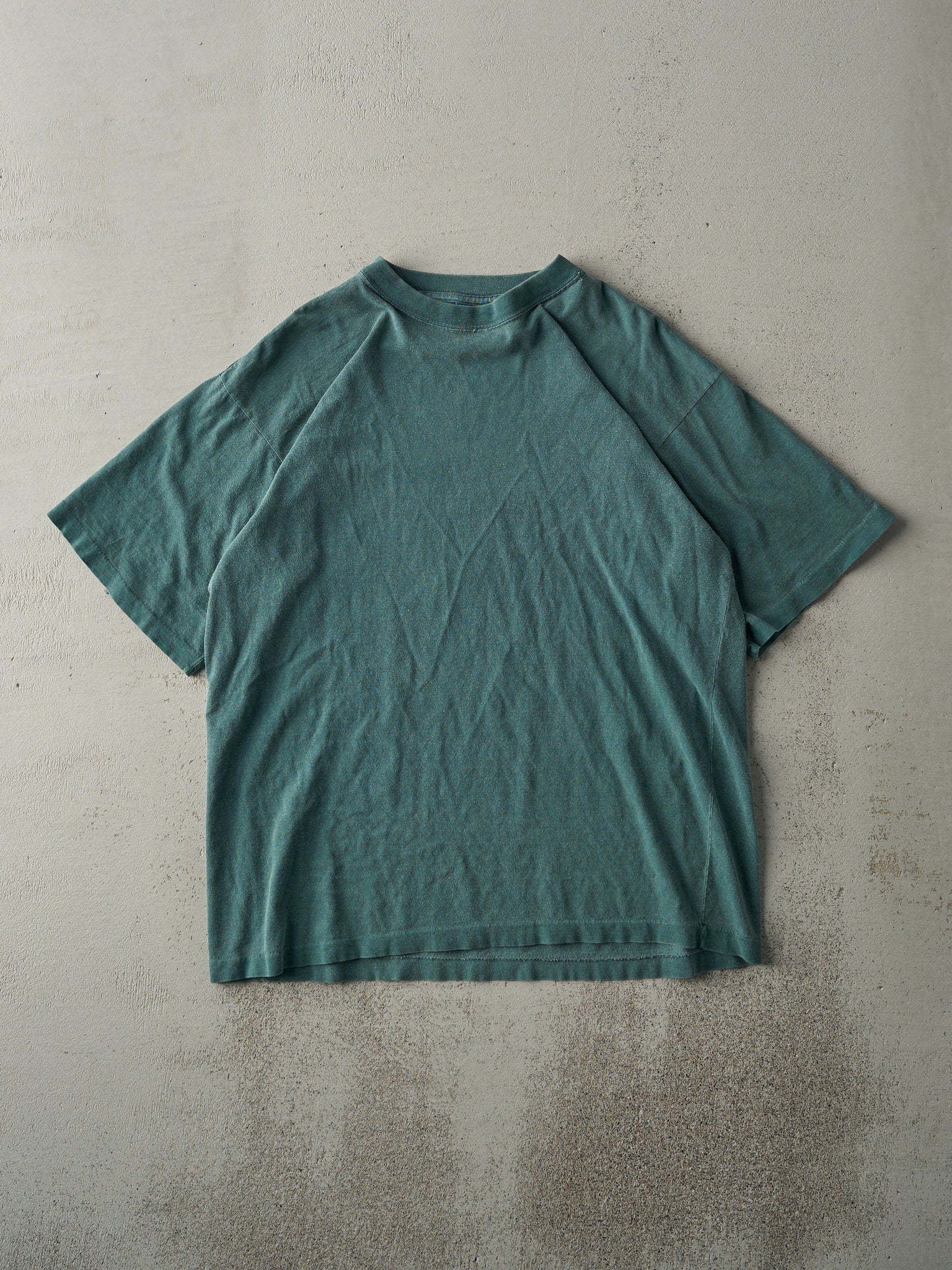 Vintage 90s Washed Green Blank Tee (M)