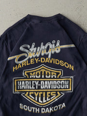 Vintage 10' Navy Blue Sturgis Black Hills Rally Harley Davidson Tee (XS)