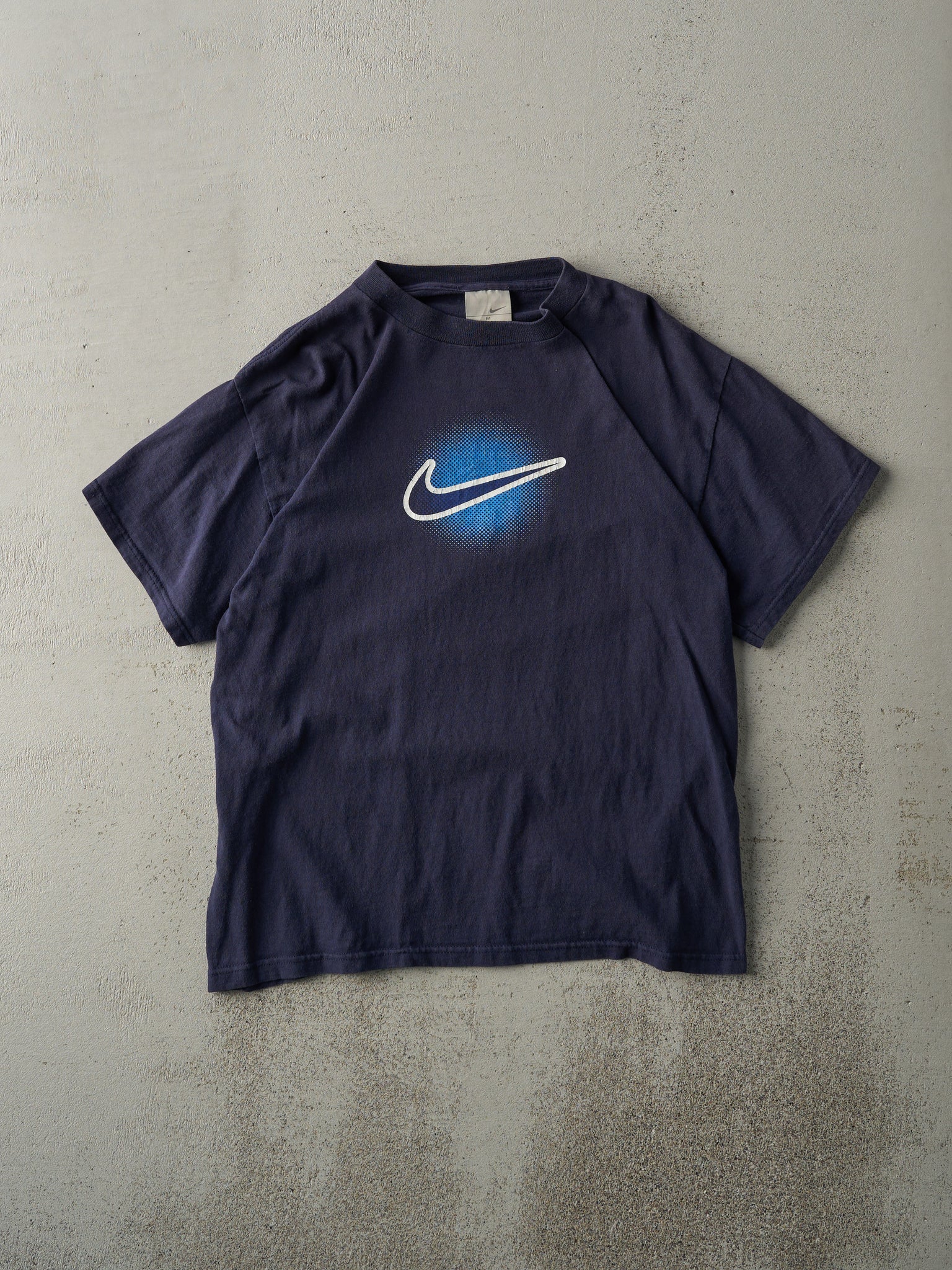 Vintage Y2K Navy Blue Nike Swoosh Tee (S/M)