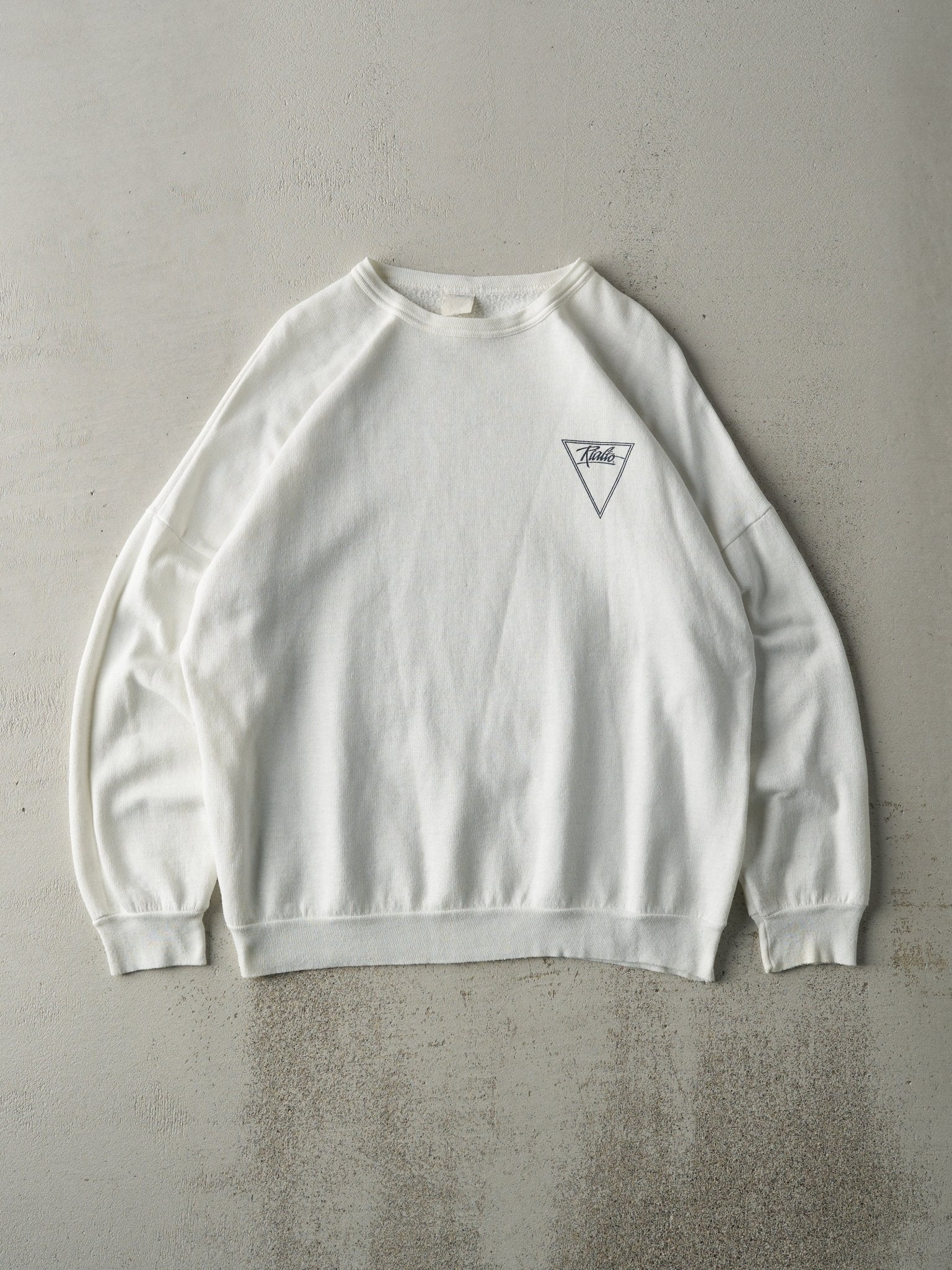 Vintage 80s White Rialto Logo Crewneck (L)