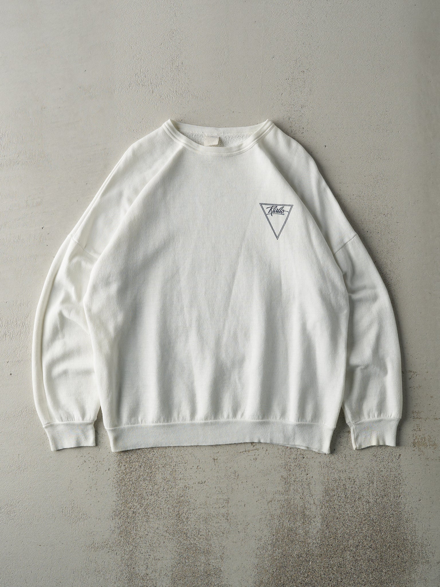 Vintage 80s White Rialto Logo Crewneck (L)