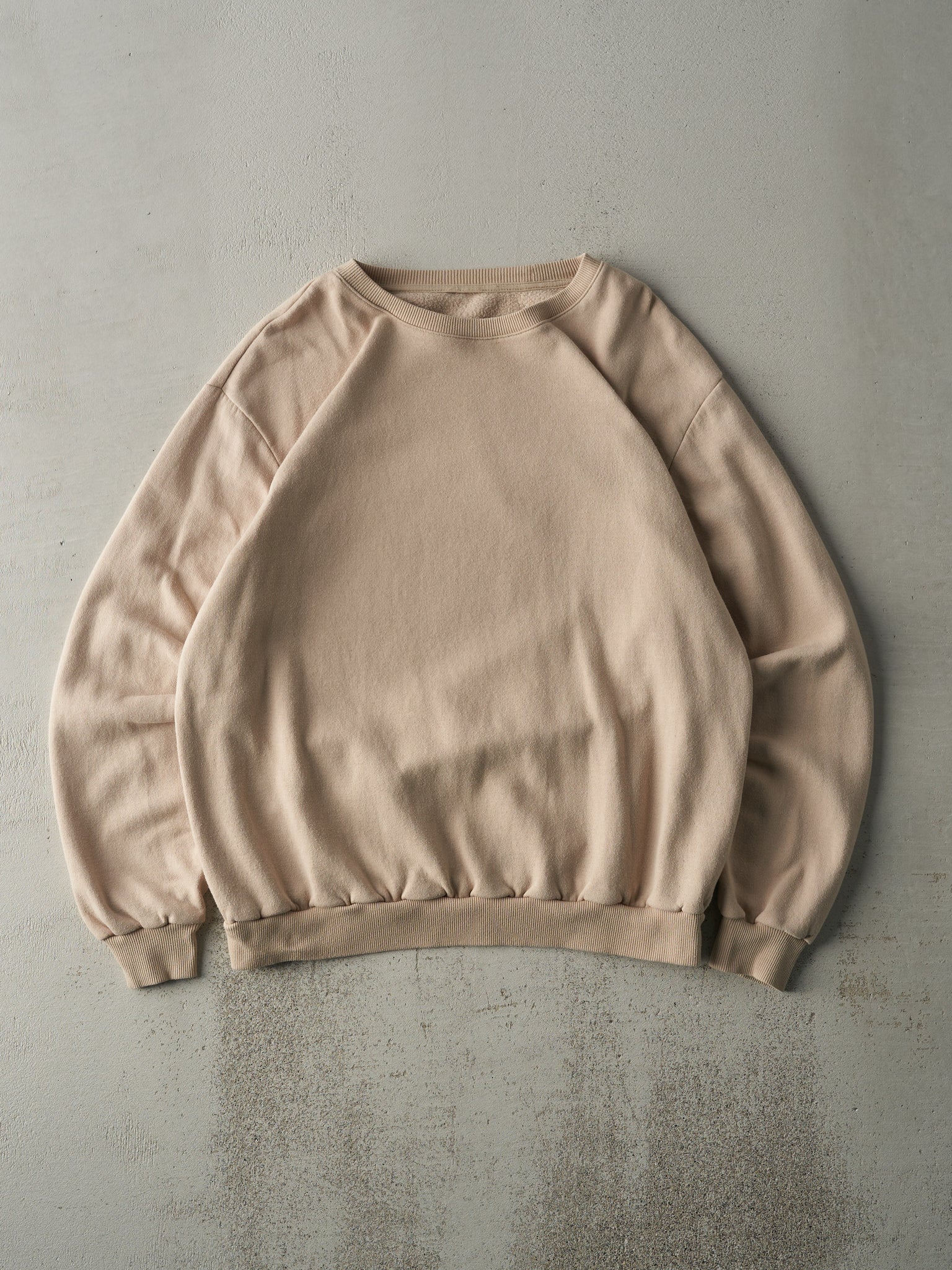 Vintage Y2K Beige Blank Crewneck (L)