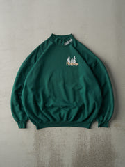 Vintage 90s Green Embroidered Northern Breweries Mock Neck Crewneck (XL)