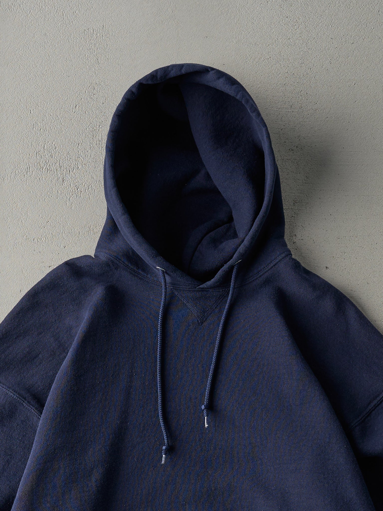 Vintage Y2K Navy Blue Blank Russell Athletic Boxy Hoodie (L)