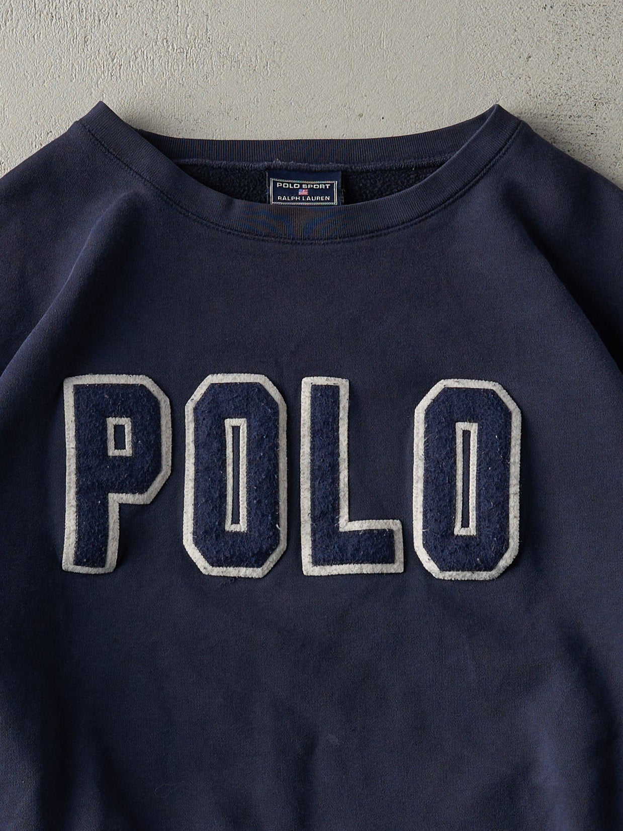 Vintage 90s Navy Blue Polo Ralph Lauren Crewneck (L)