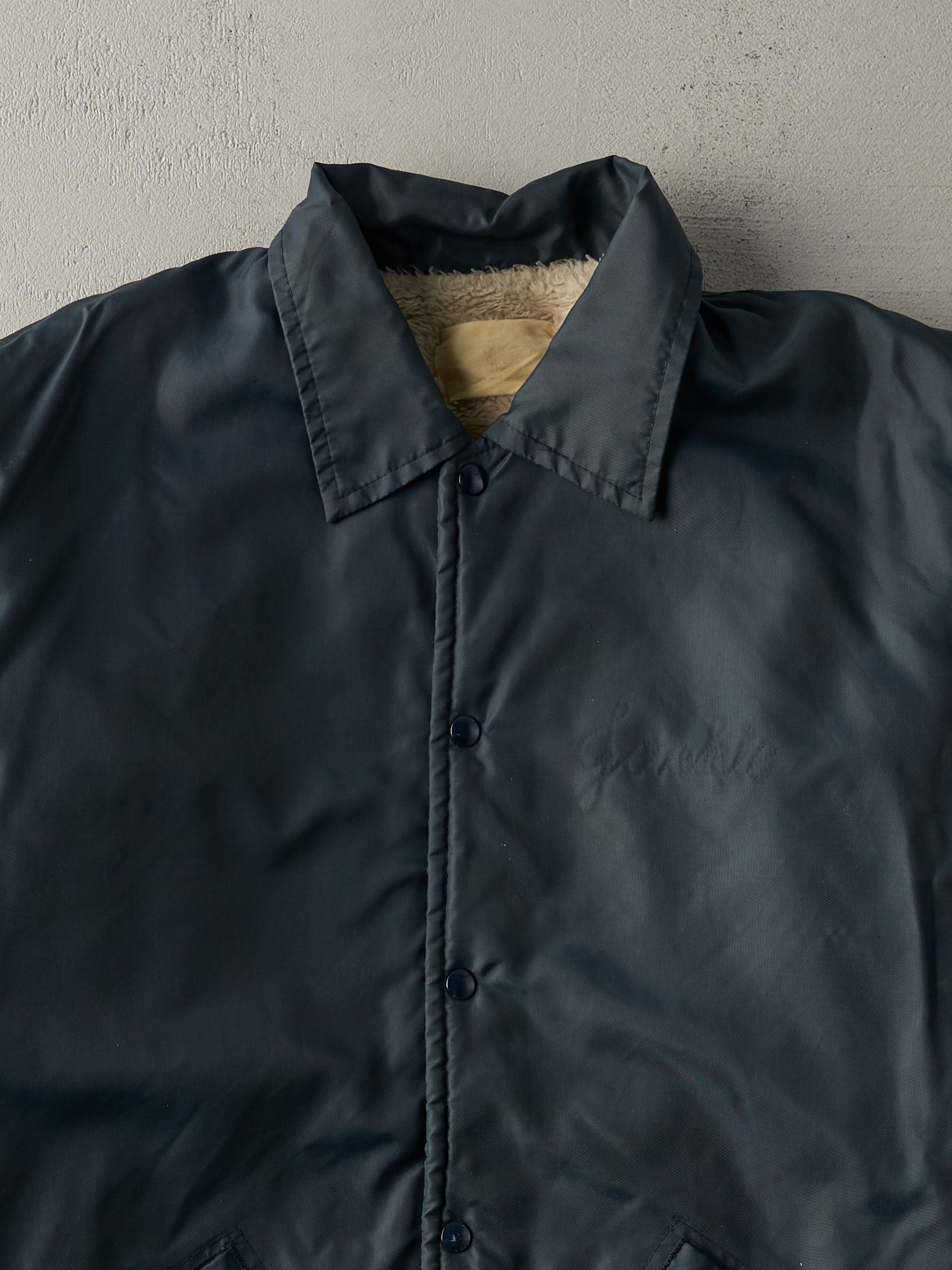 Vintage 80s Navy Mio Moose Lodge Chain Stitched Jacket (L)