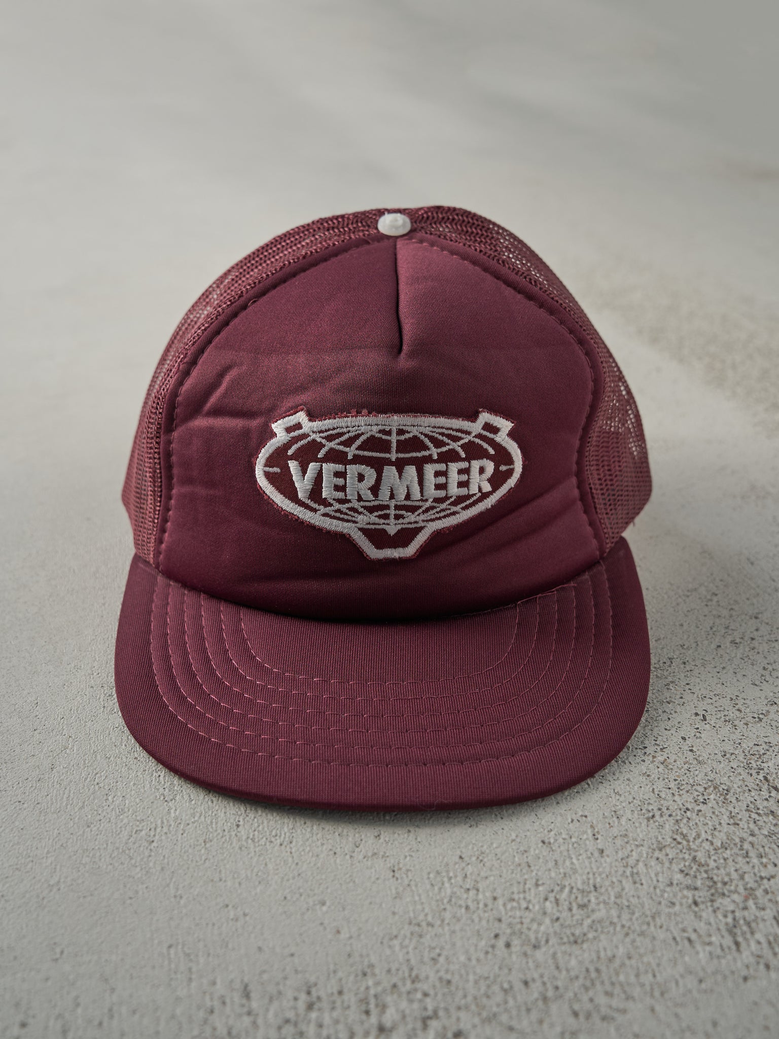 Vintage 80s Burgundy Vermeer Foam Trucker Hat