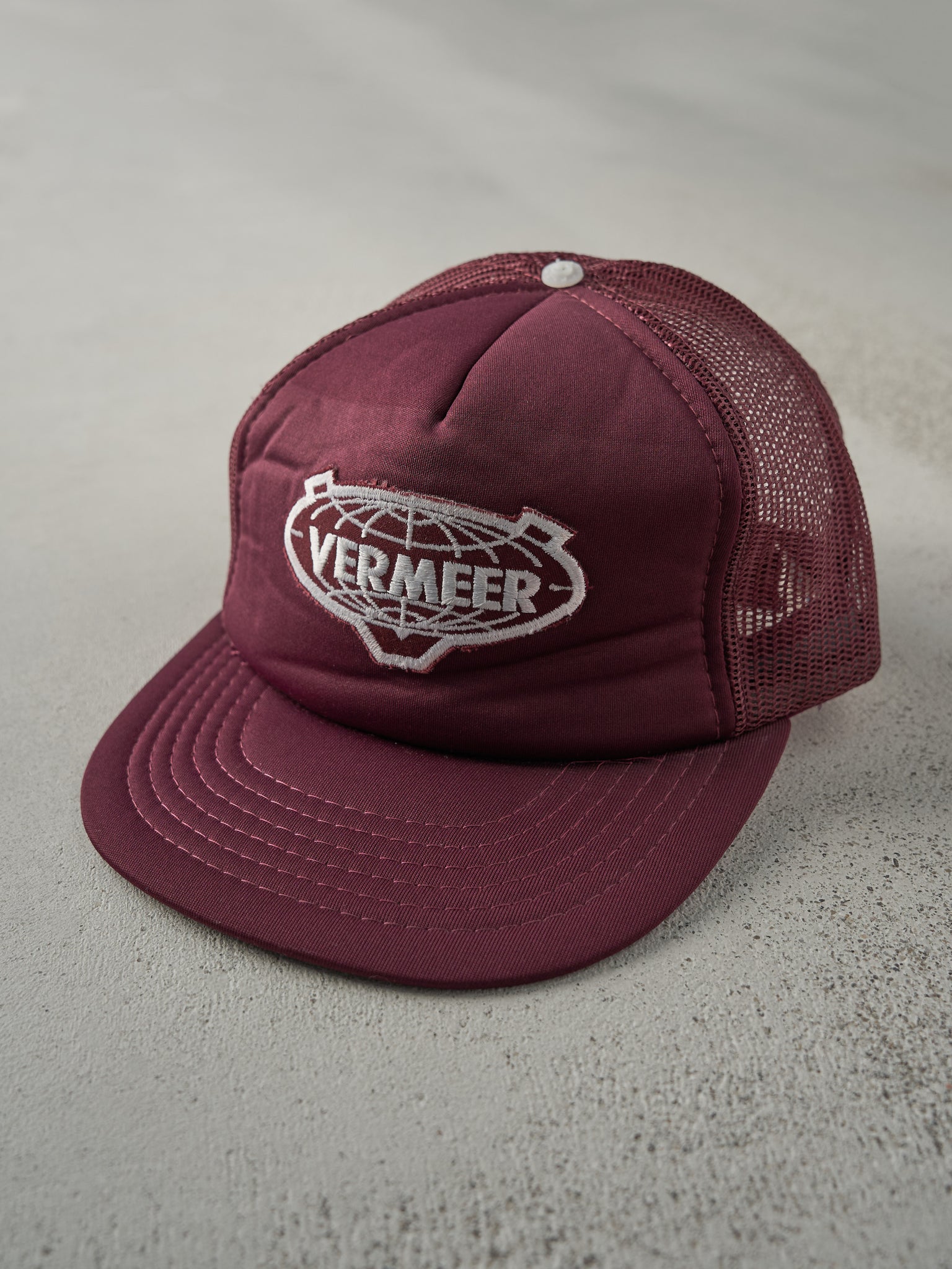 Vintage 80s Burgundy Vermeer Foam Trucker Hat