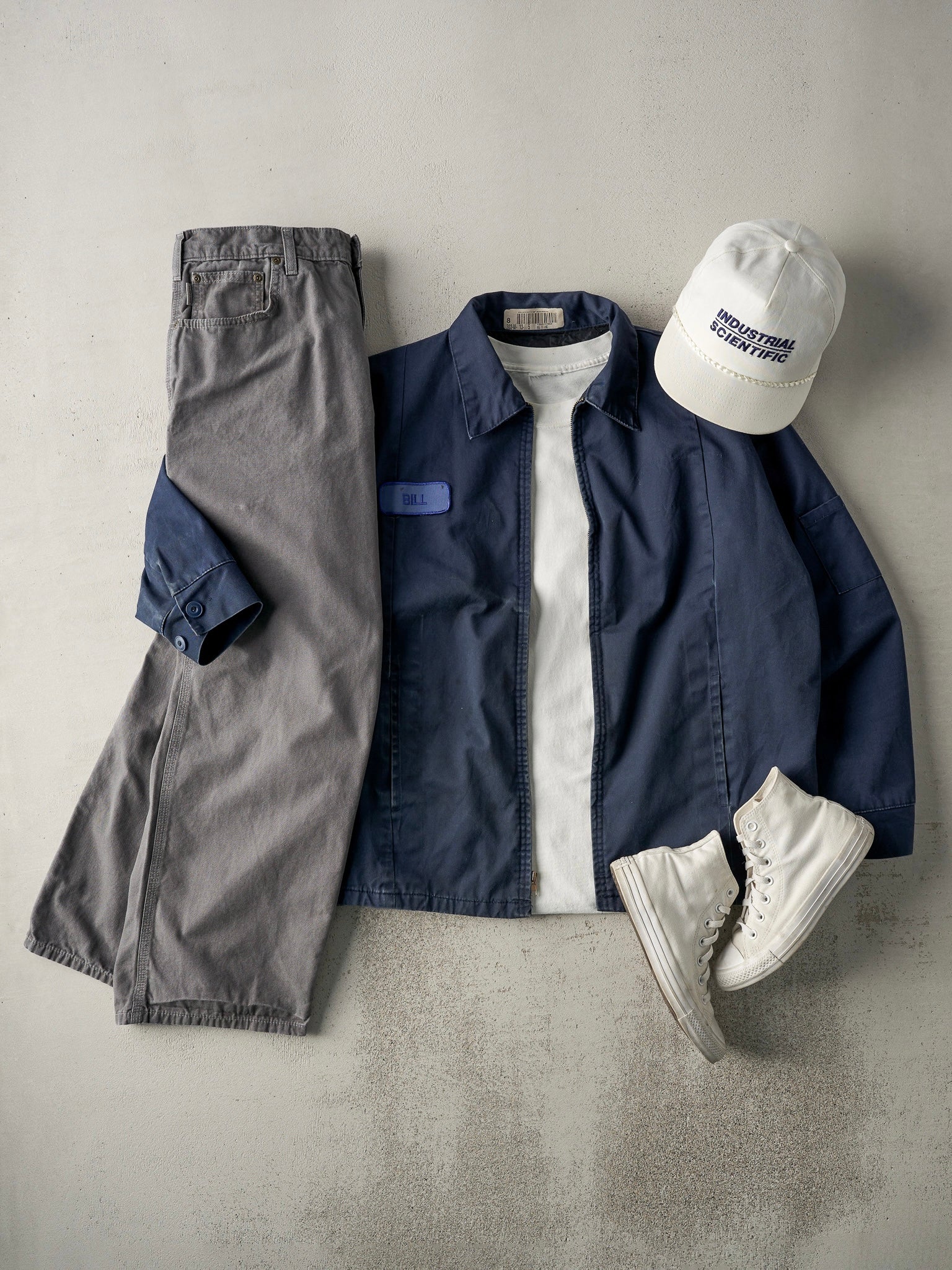 Vintage 90s Navy Blue Bill Work Jacket (L)