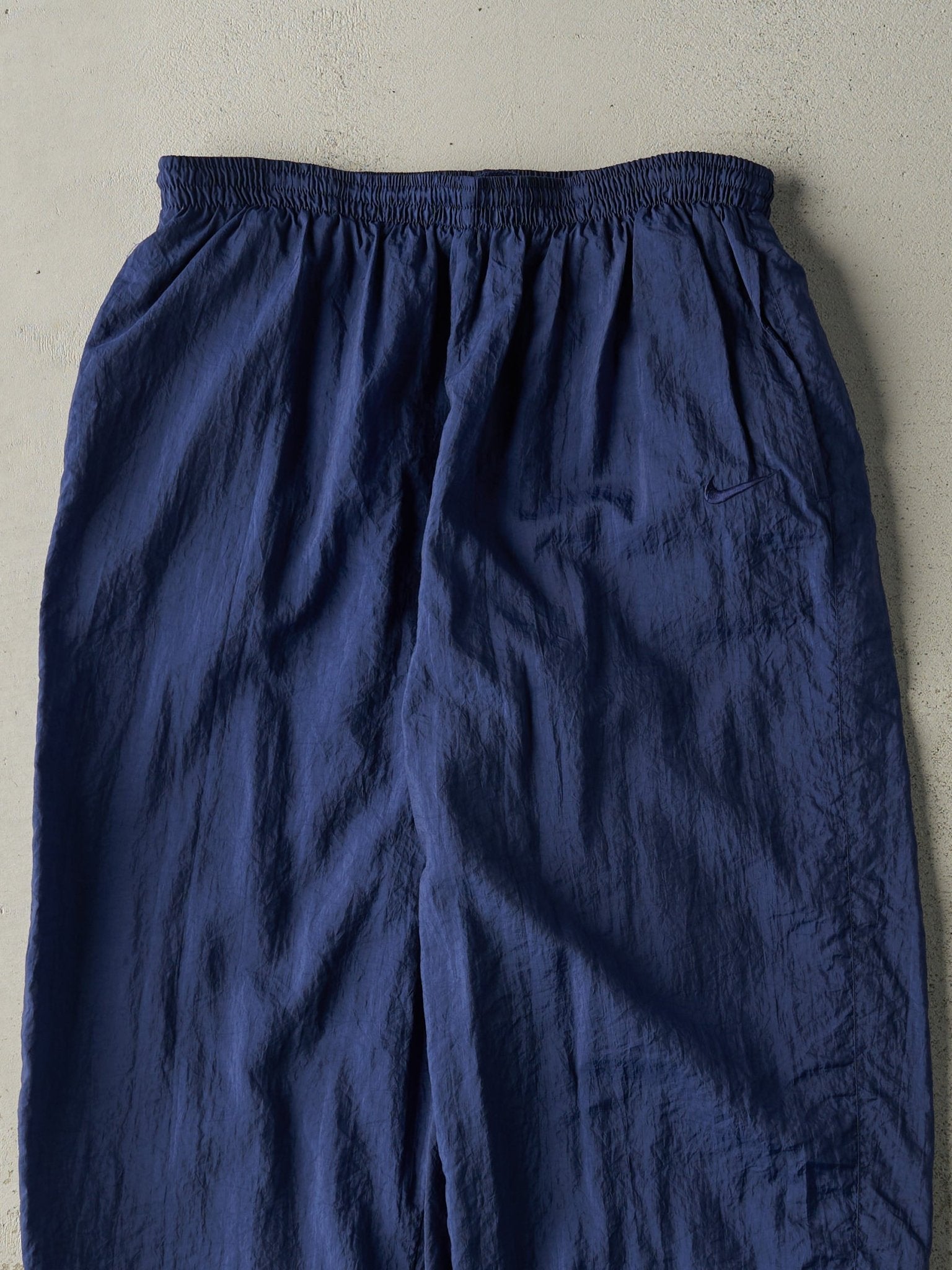Vintage 90s Navy Blue Nike Windbreaker Pants (31x32.5)
