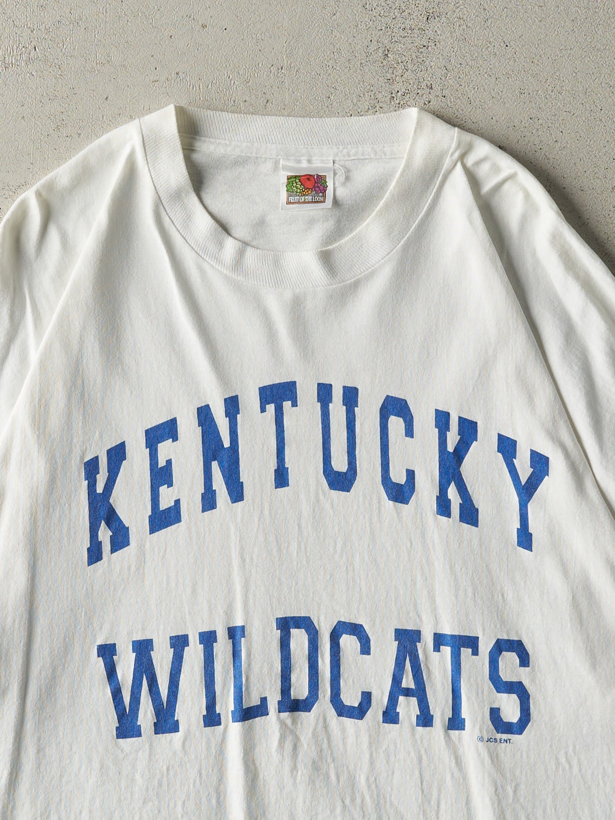 Vintage 90s White Kentucky Wildcats Single Stitch Tee (L)