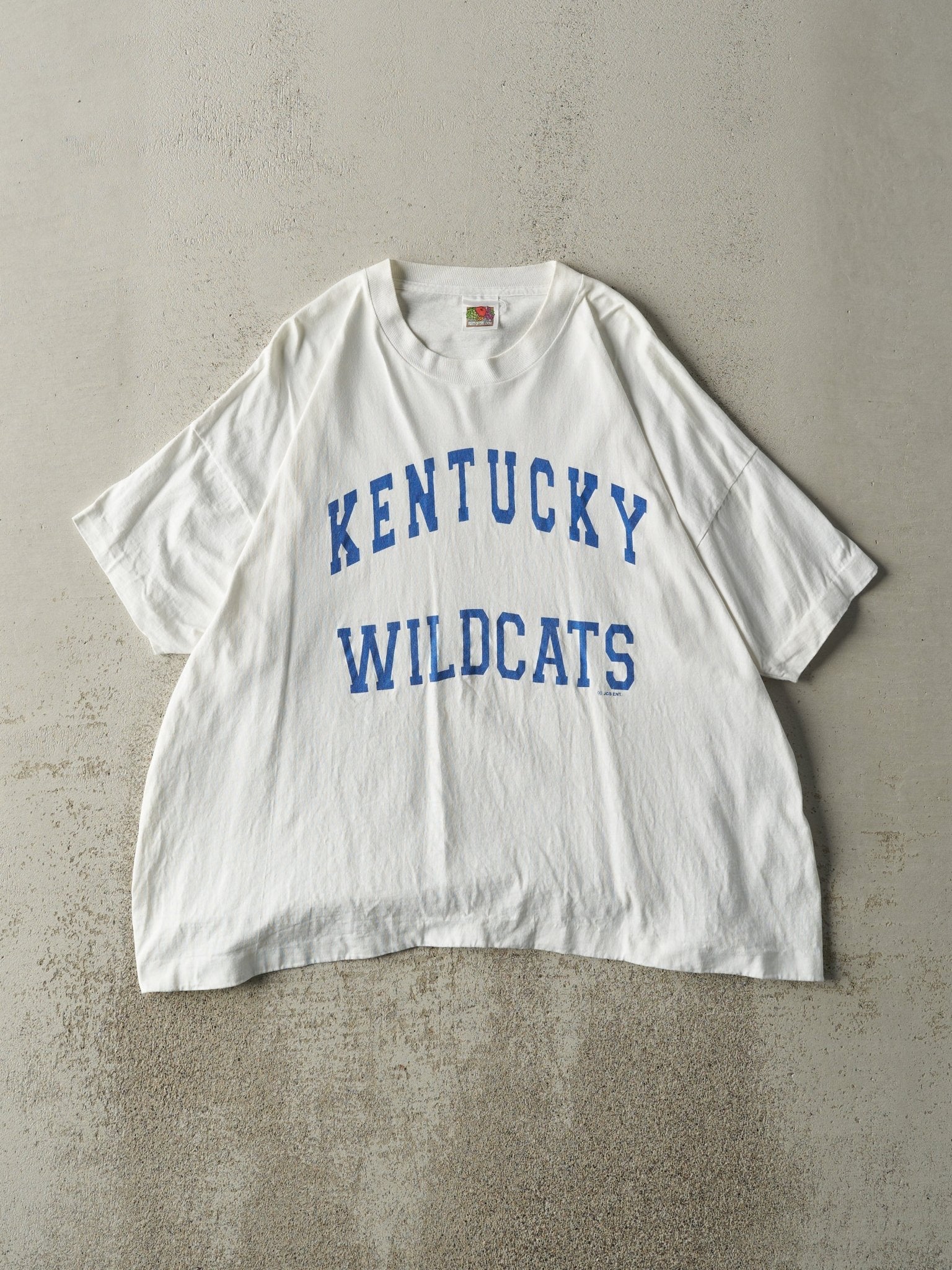 Vintage 90s White Kentucky Wildcats Single Stitch Tee (L)
