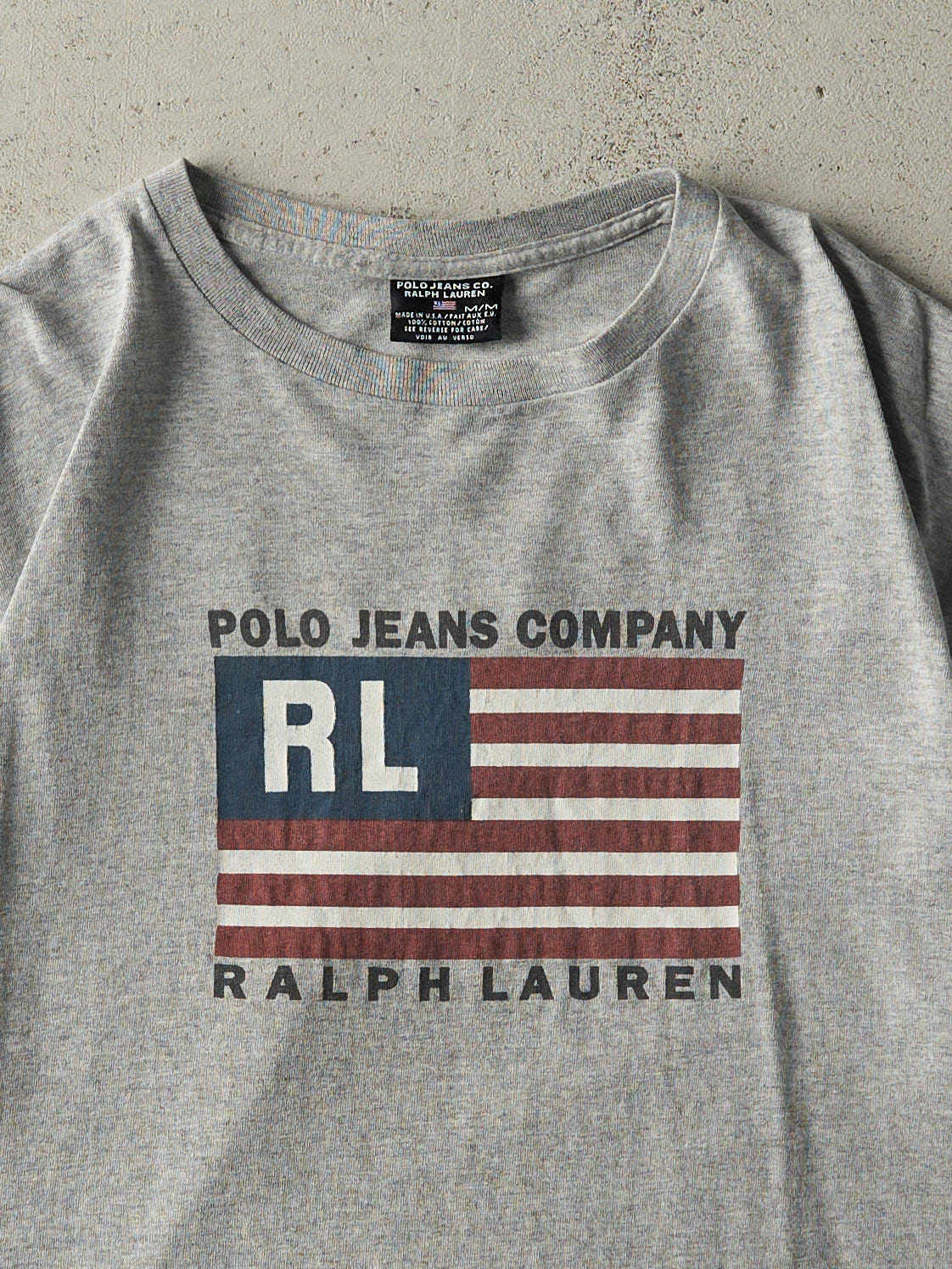 Vintage 90s Grey Polo Jeans Ralph Lauren Tee (M/L)