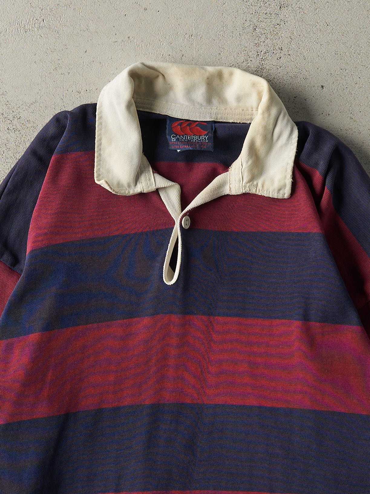 Vintage Y2K Burgundy & Navy Rugby Long Sleeve (M)