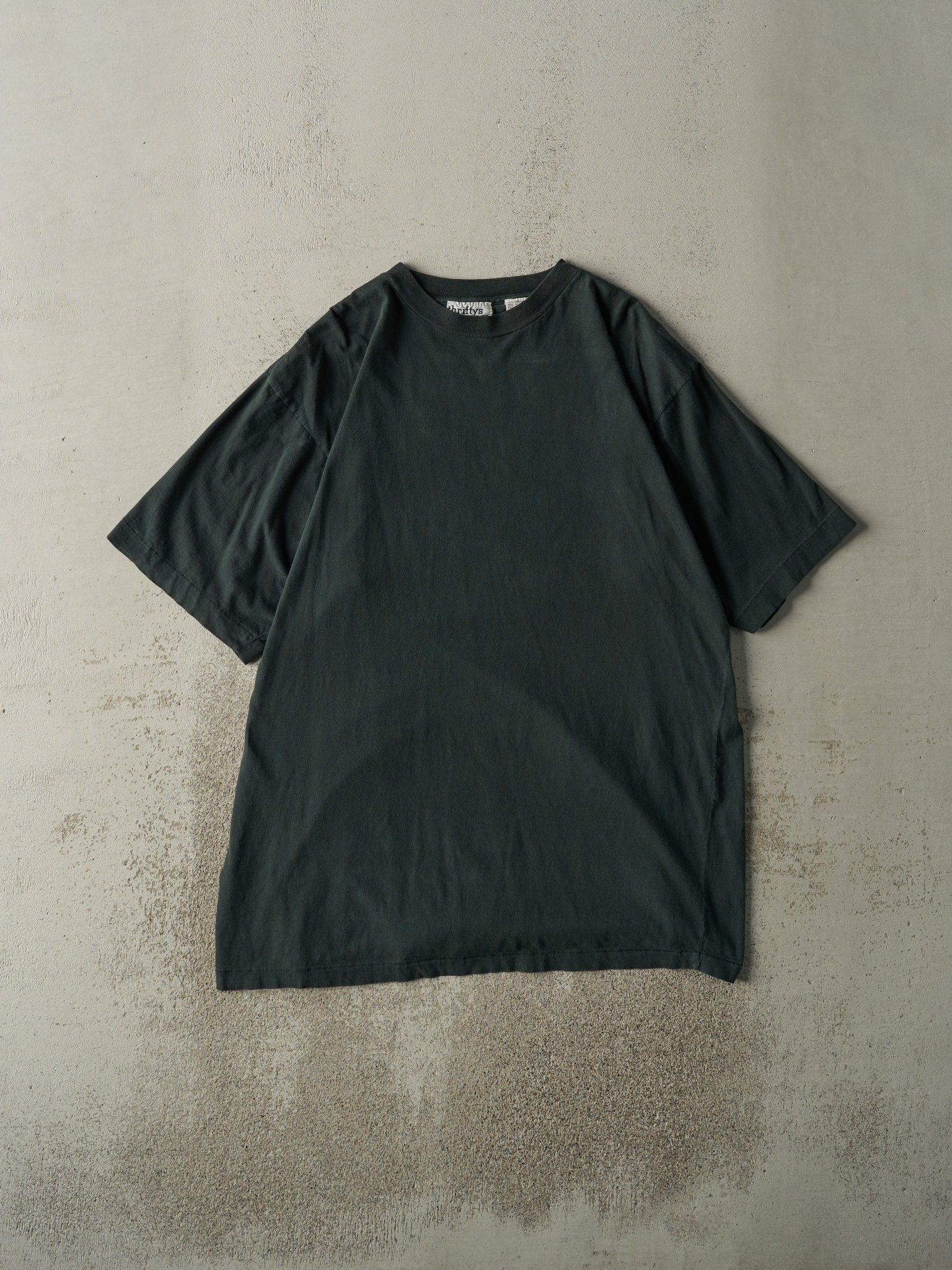 Vintage 90s Dark Green Blank Single Stitch Tee (L)