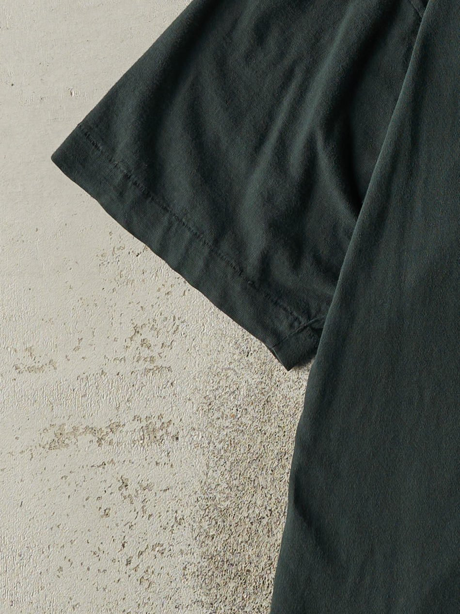 Vintage 90s Dark Green Blank Single Stitch Tee (L)