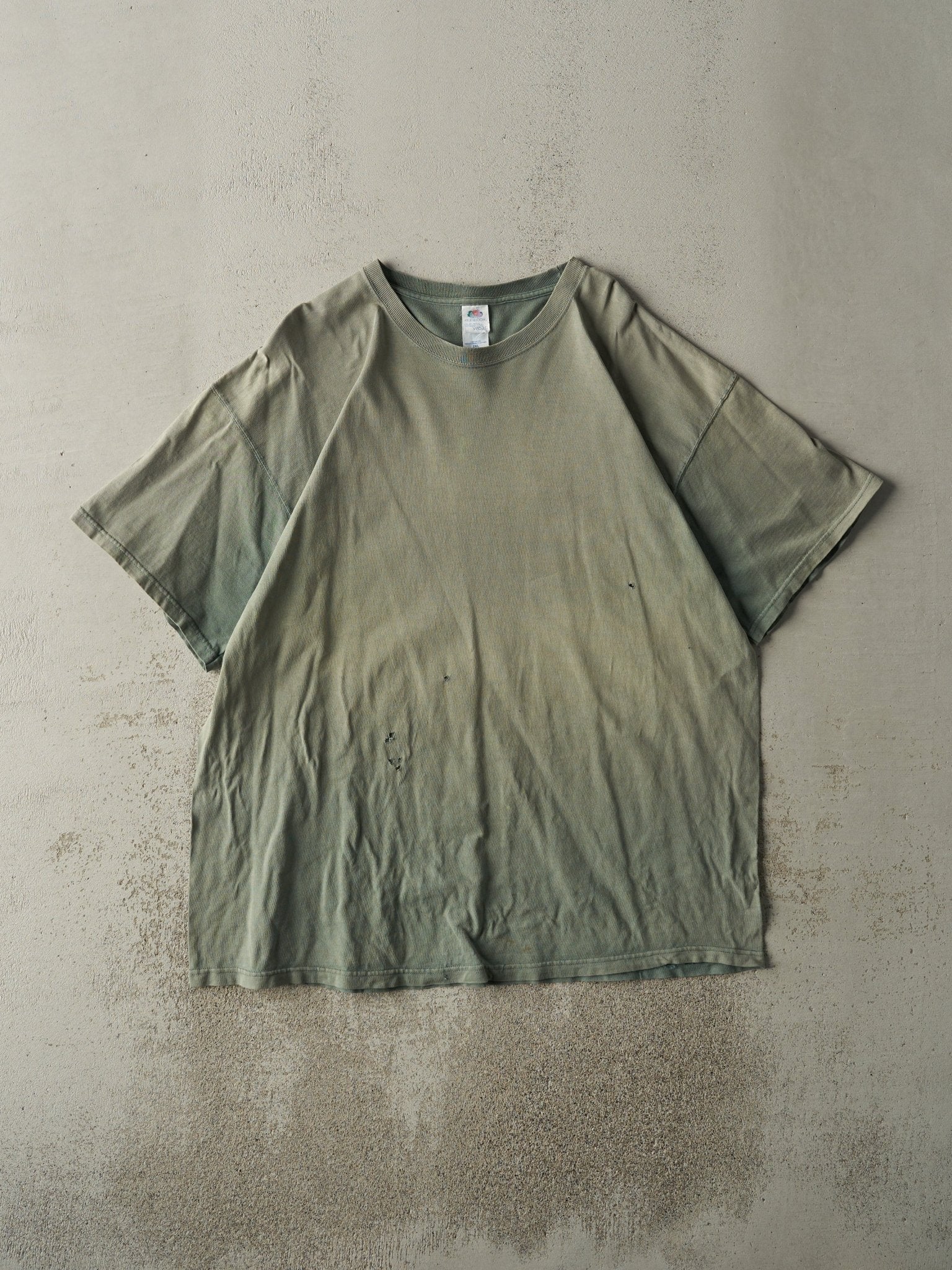 Vintage Y2K Sun Faded Green Blank Tee (XL/XXL)
