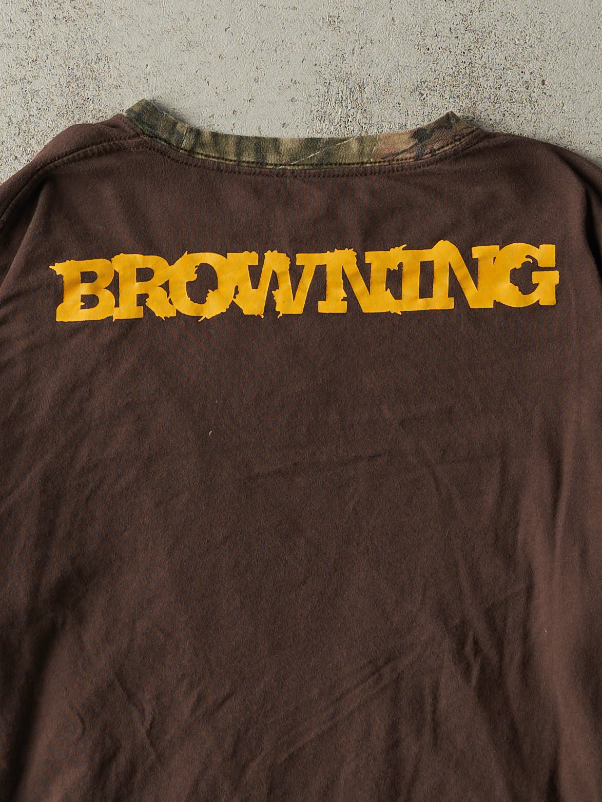 Vintage Y2K Brown & Camo Browning x Breakup Infinity Long Sleeve (M)