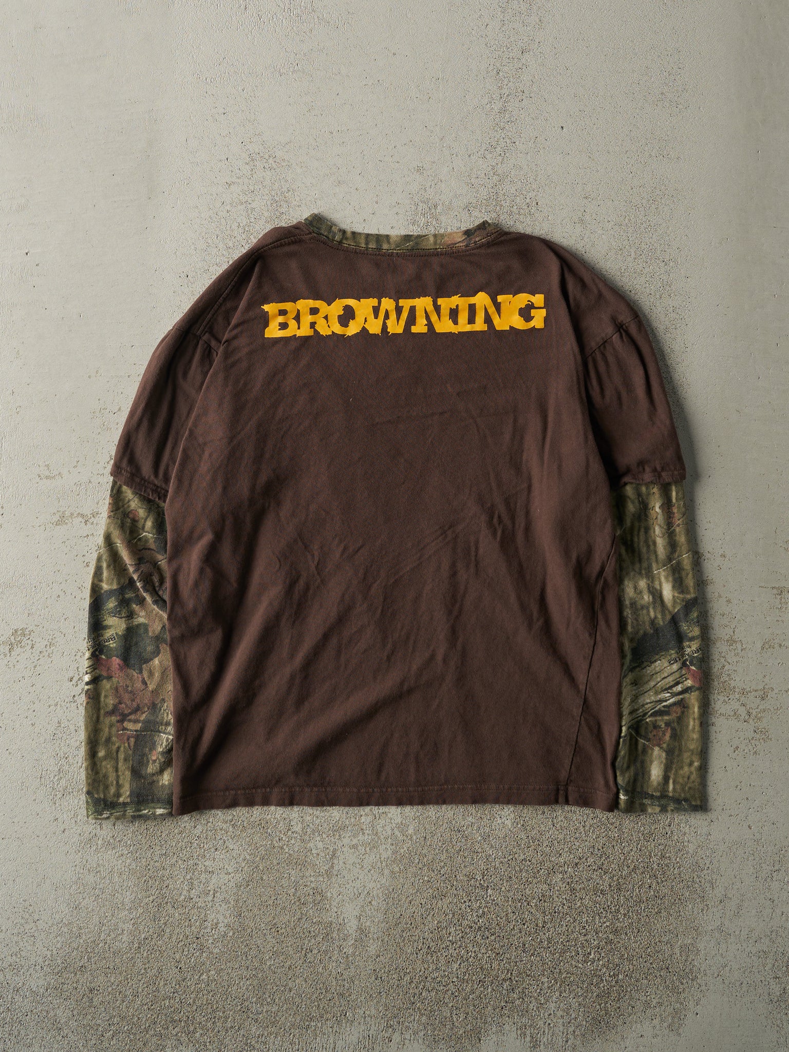 Vintage Y2K Brown & Camo Browning x Breakup Infinity Long Sleeve (M)