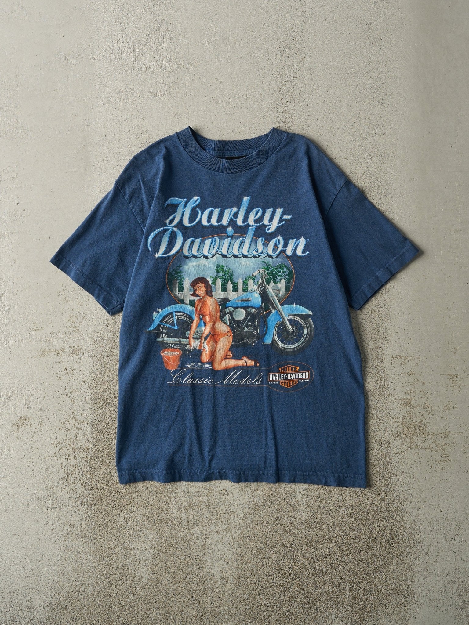 Vintage Y2K Blue Jamaica Harley Davidson Tee (S/M)