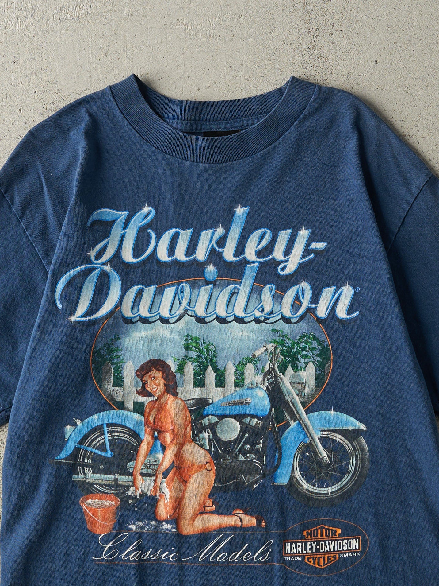 Vintage Y2K Blue Jamaica Harley Davidson Tee (S/M)
