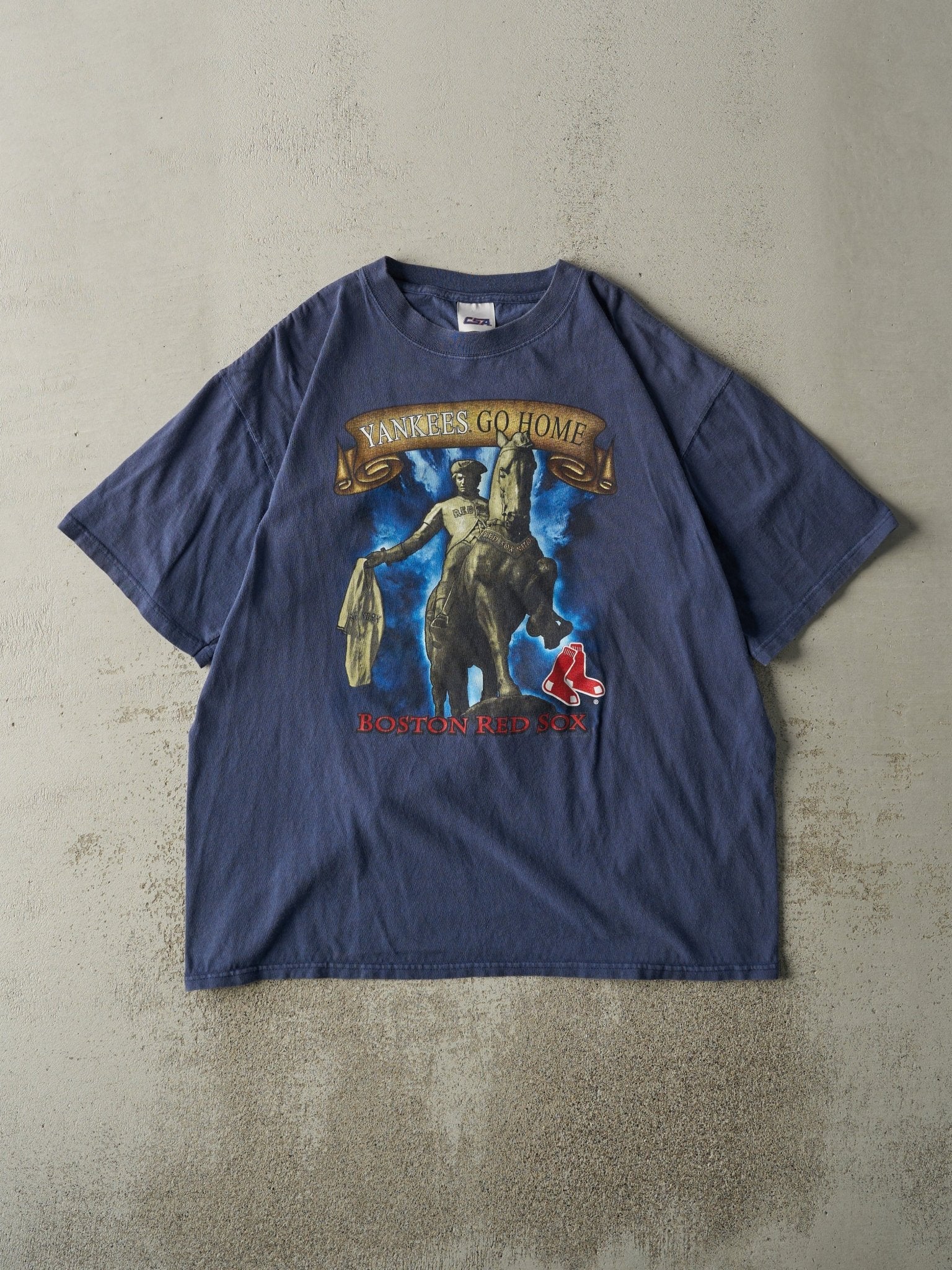Vintage 05' Faded Navy Blue Boston Red Sox Tee (L)