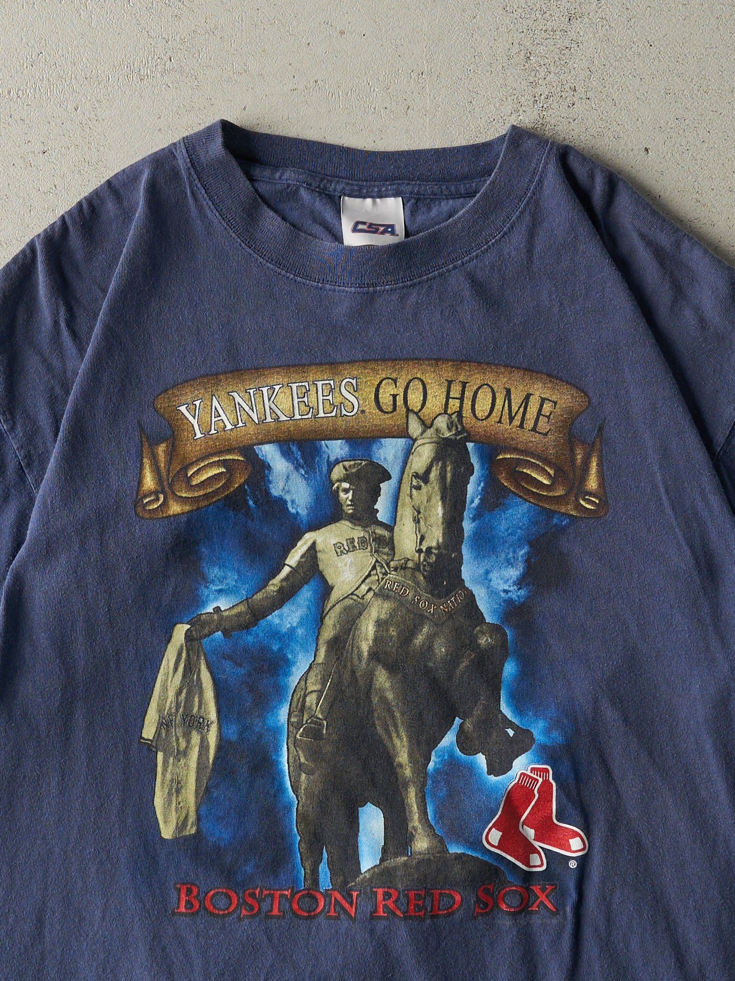 Vintage 05' Faded Navy Blue Boston Red Sox Tee (L)
