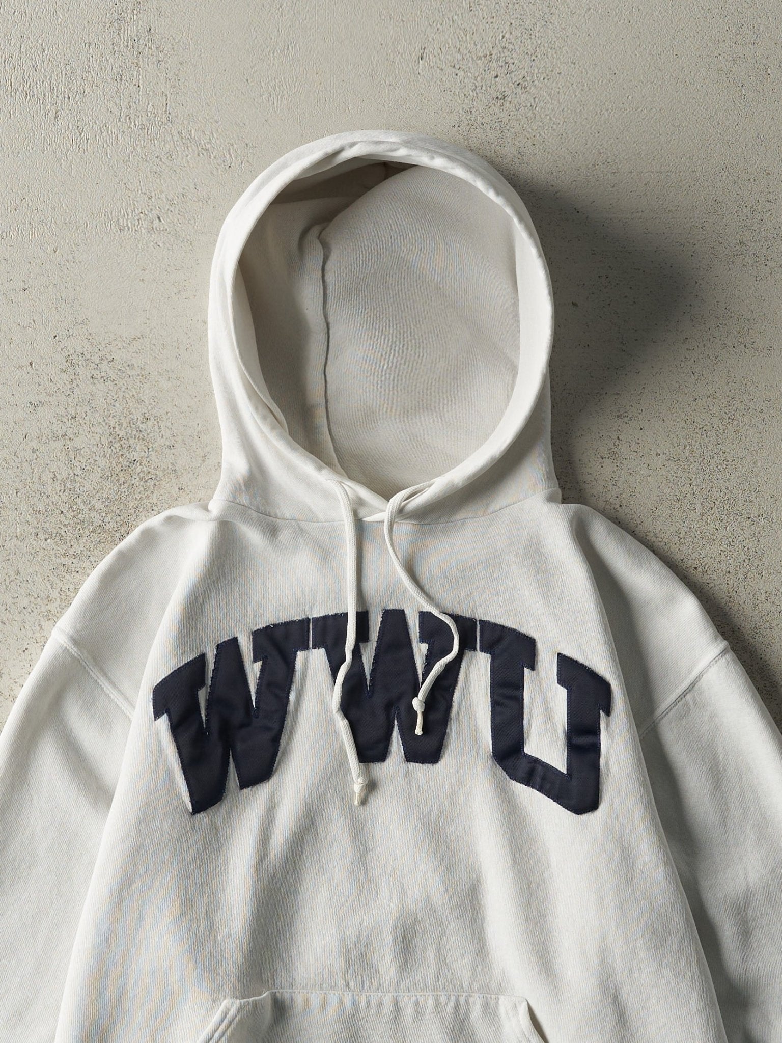 Vintage Y2K White WWU University Russell Athletic Hoodie (M)