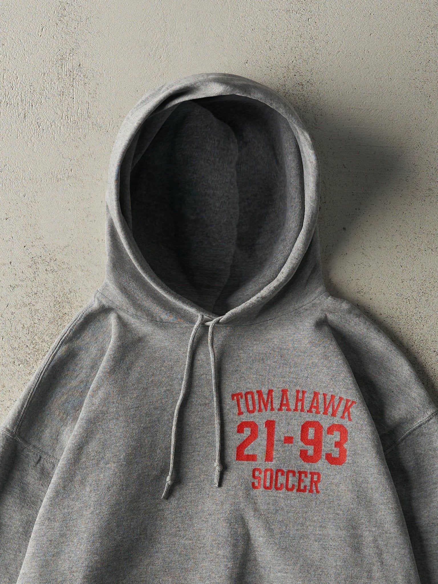 Vintage 90s Grey Tomahawk Soccer Russell Athletic Hoodie (L)