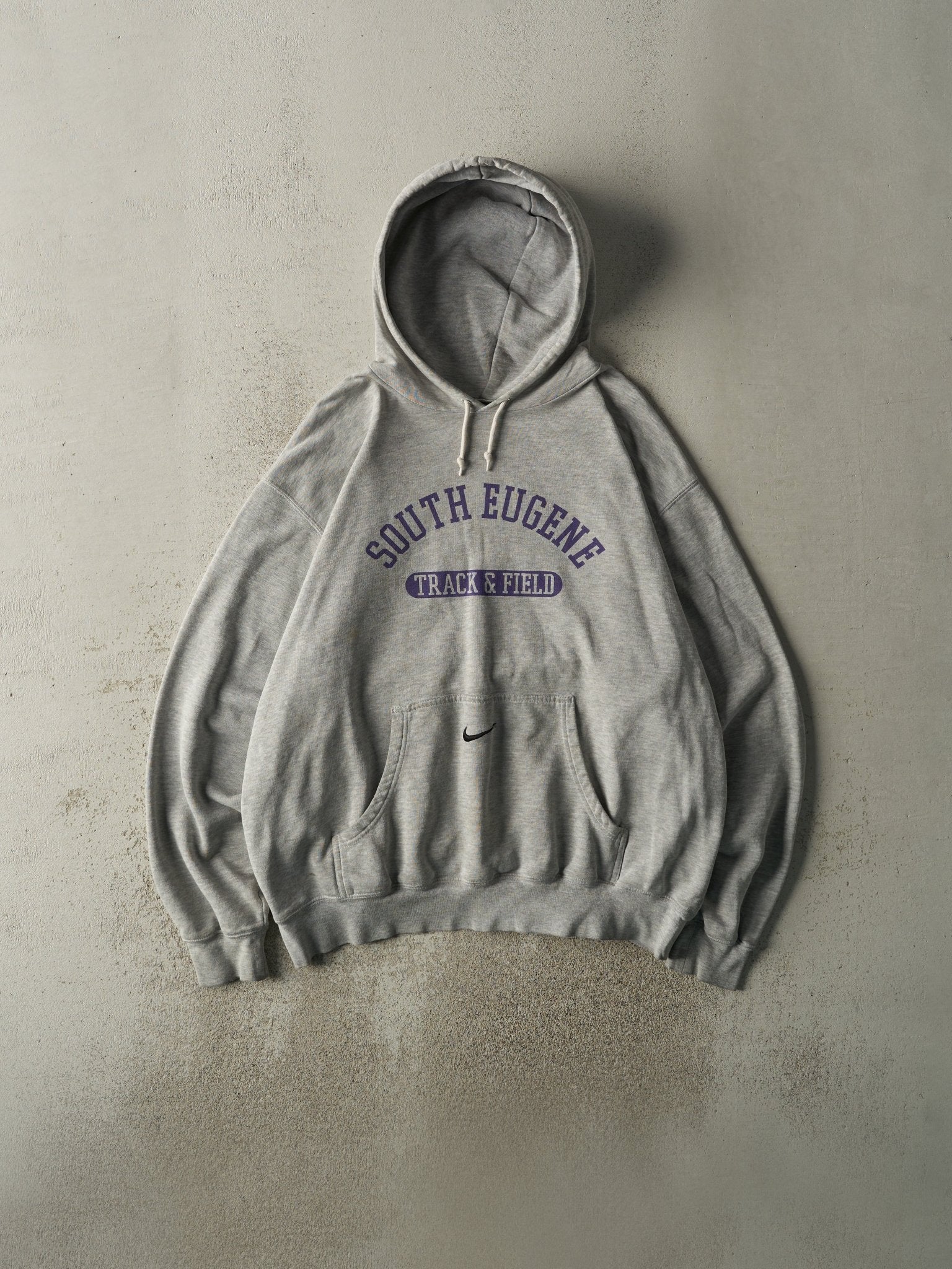 Vintage Y2K Grey South Eugene Track & Field Nike Hoodie (XL/XXL)
