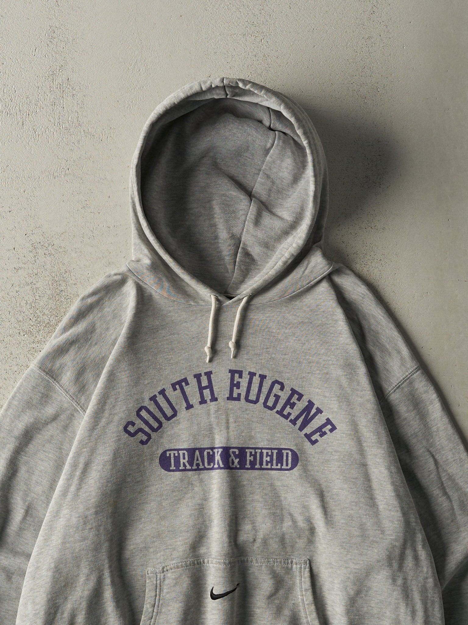 Vintage Y2K Grey South Eugene Track & Field Nike Hoodie (XL/XXL)