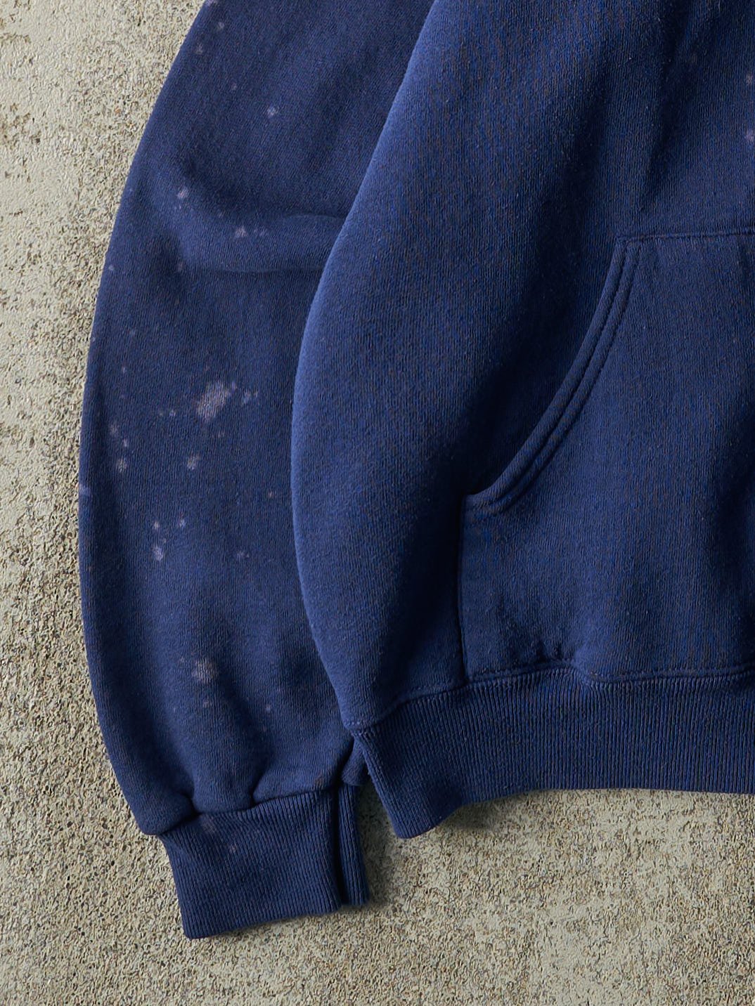 Vintage 90s Navy Blue Blank Zip Up Hoodie (M)